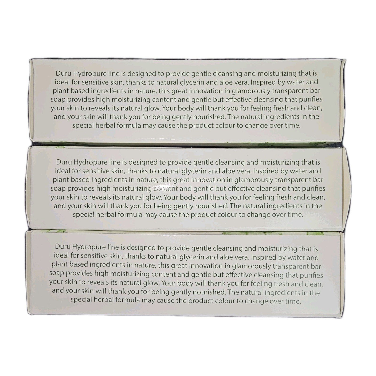 Duru Hydro Pure Aloe Vera Soap 3 Pack Gentle Transparent Bar Sensitive Skin