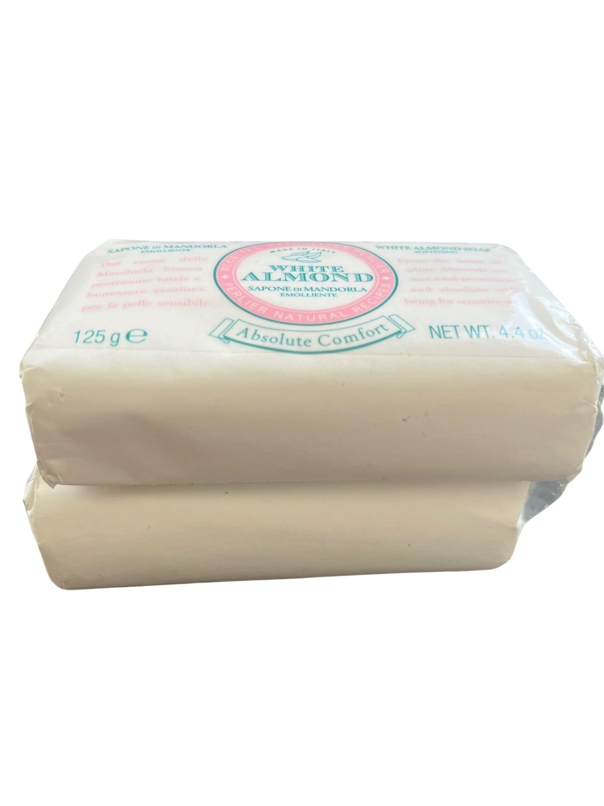 Perlier White Almond 3 Pc Moisturizing Natural Bar Soap Bath Body Set 4.4 oz.