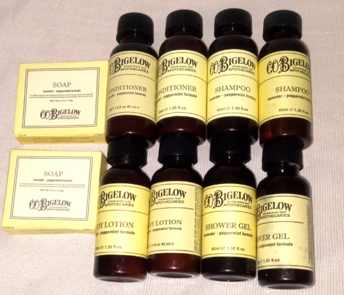 CO Bigelow Lavender Peppermint Formula Soap Shampoo Cond Gel & Lotion Travel Lot