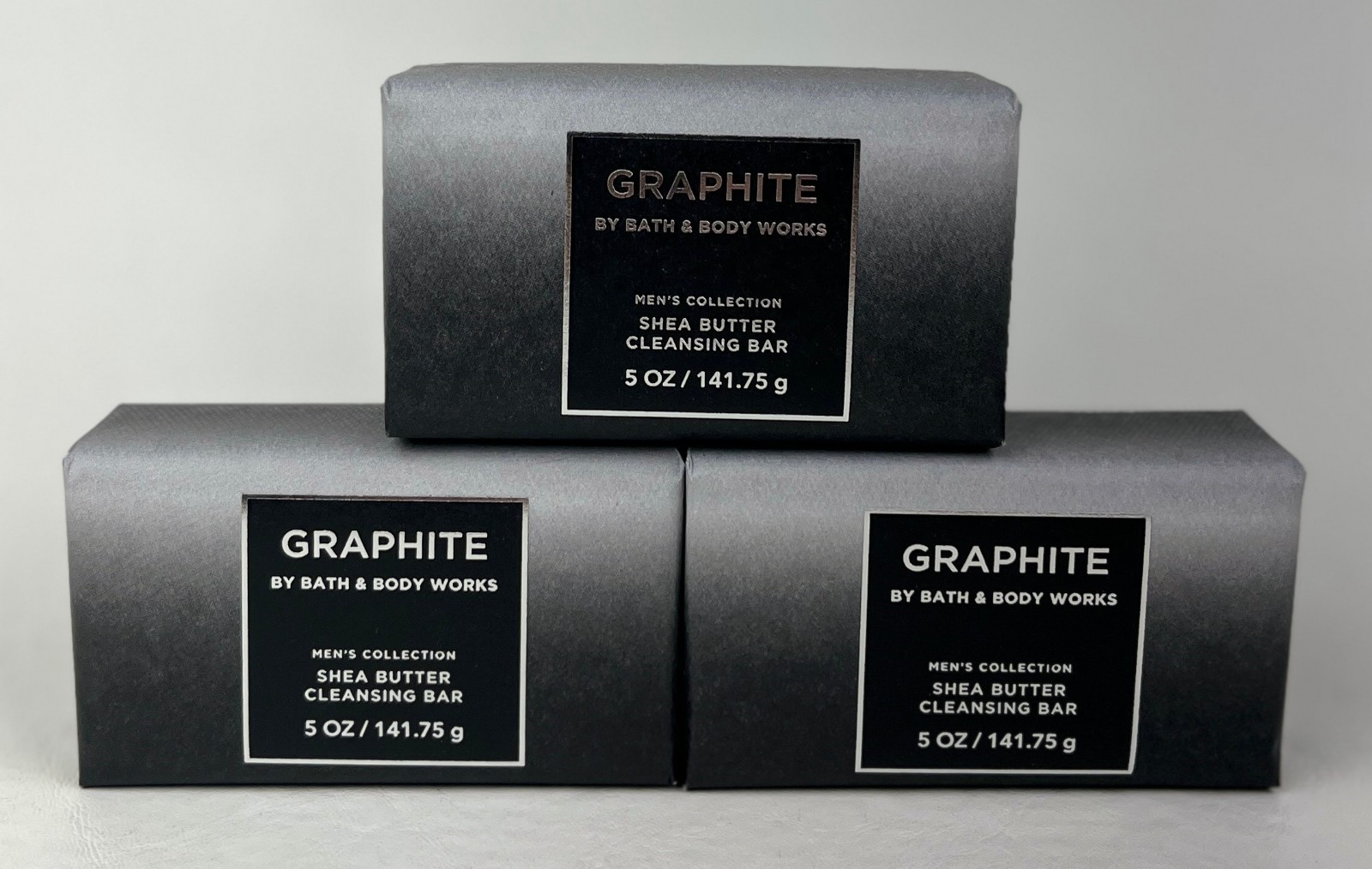 3 Bath & Body Works Graphite Men’s Collection Shea Butter Cleansing Soap Bars