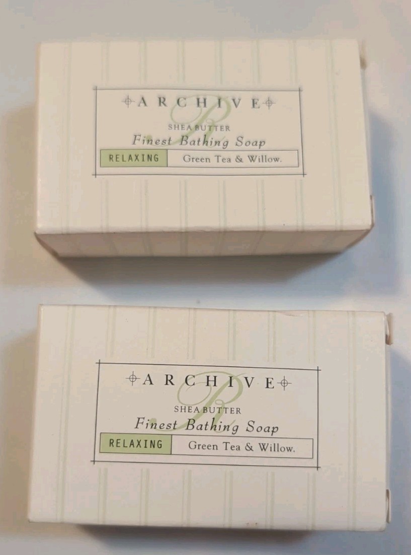 ARCHIVE Shea Butter Finest Green Tea & Willow 1.1 Oz Soap Lot Of 2 NEW In Box