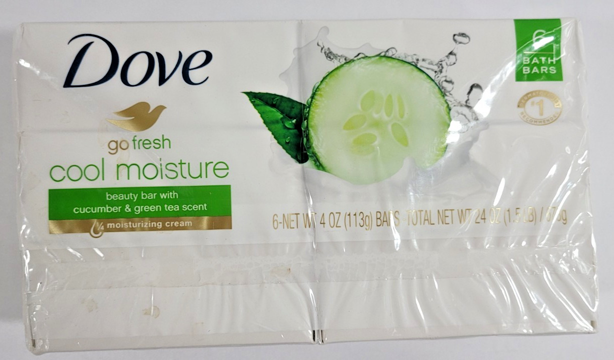 Dove Go Fresh Cool Moisture with Cucumber & Green Tea Fragrance 4oz bars 6 pk