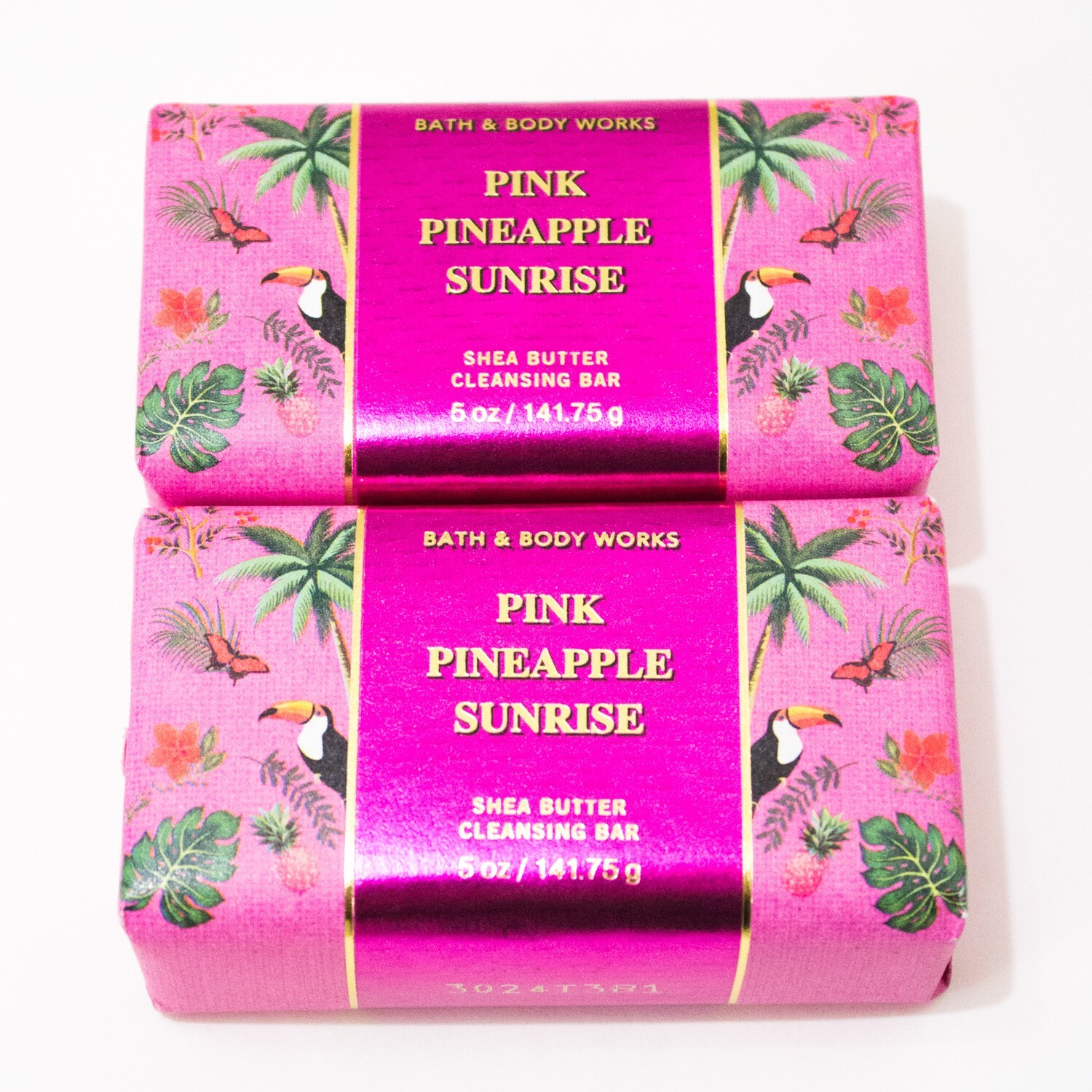2-Pack Bath & Body PINK PINEAPPLE SUNRISE 5.0 Oz Cleansing Bar Soap NEW