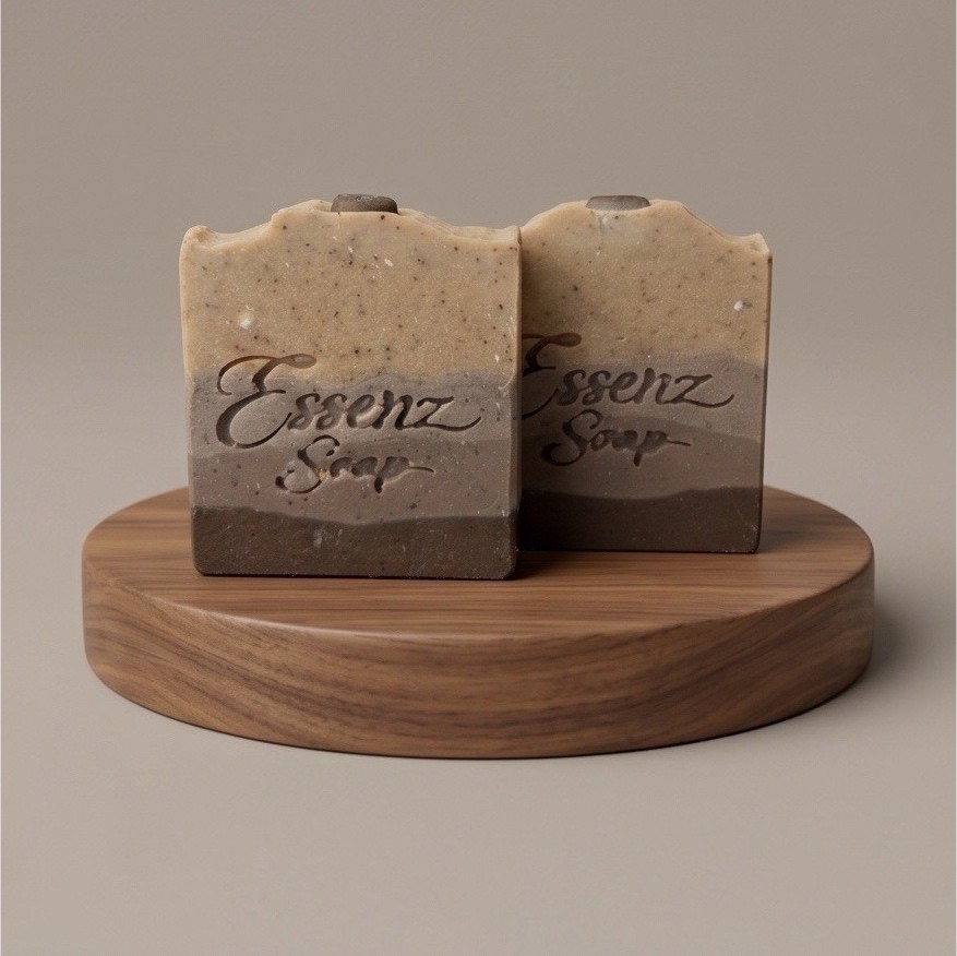Coffee Exfoliante Essenz Soap Body Bar Soap, Beige/Brown Colorblock, Rectangular