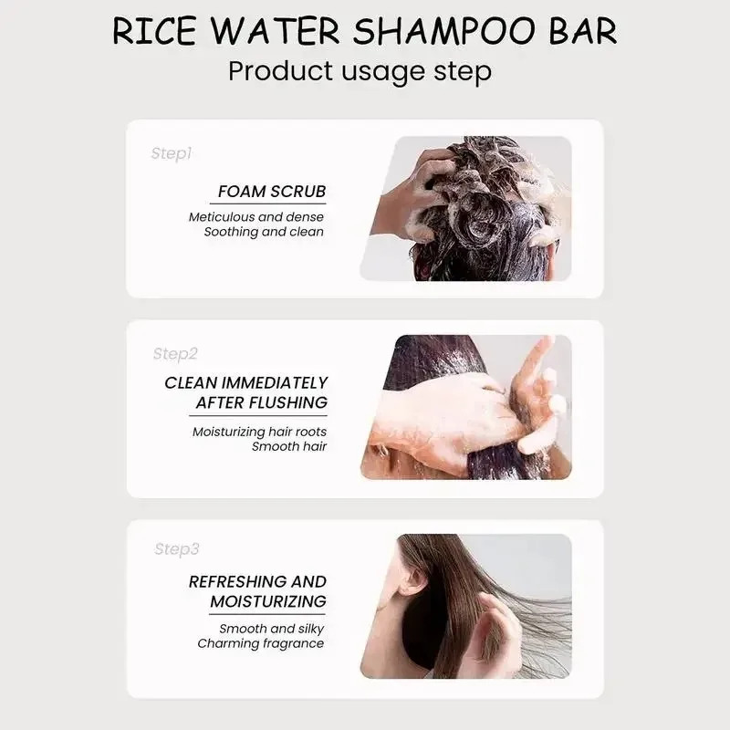 Organic Rice Shampoo Soap Bar Hair Nourishing Conditioning Soap