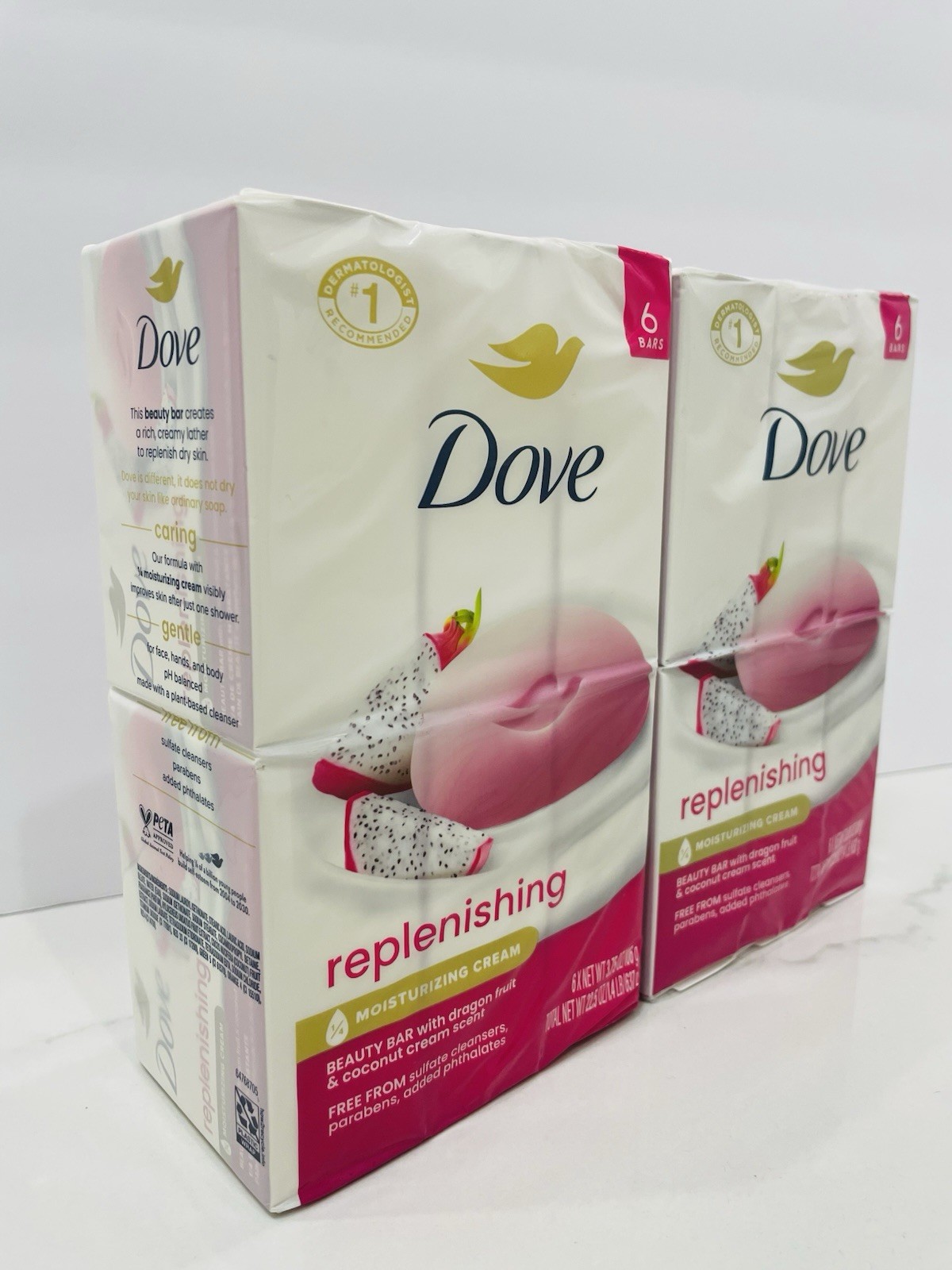 Dove Replenishing Beauty Bar With Dragon Fruit & Coconut Cream, 3.75 Oz. 12count