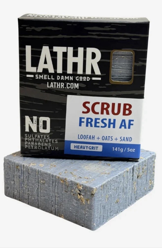 Lathr SCRUB FRESH AF Bar Soap 5oz Heavy Grit W/Loofah + Oats + Sand