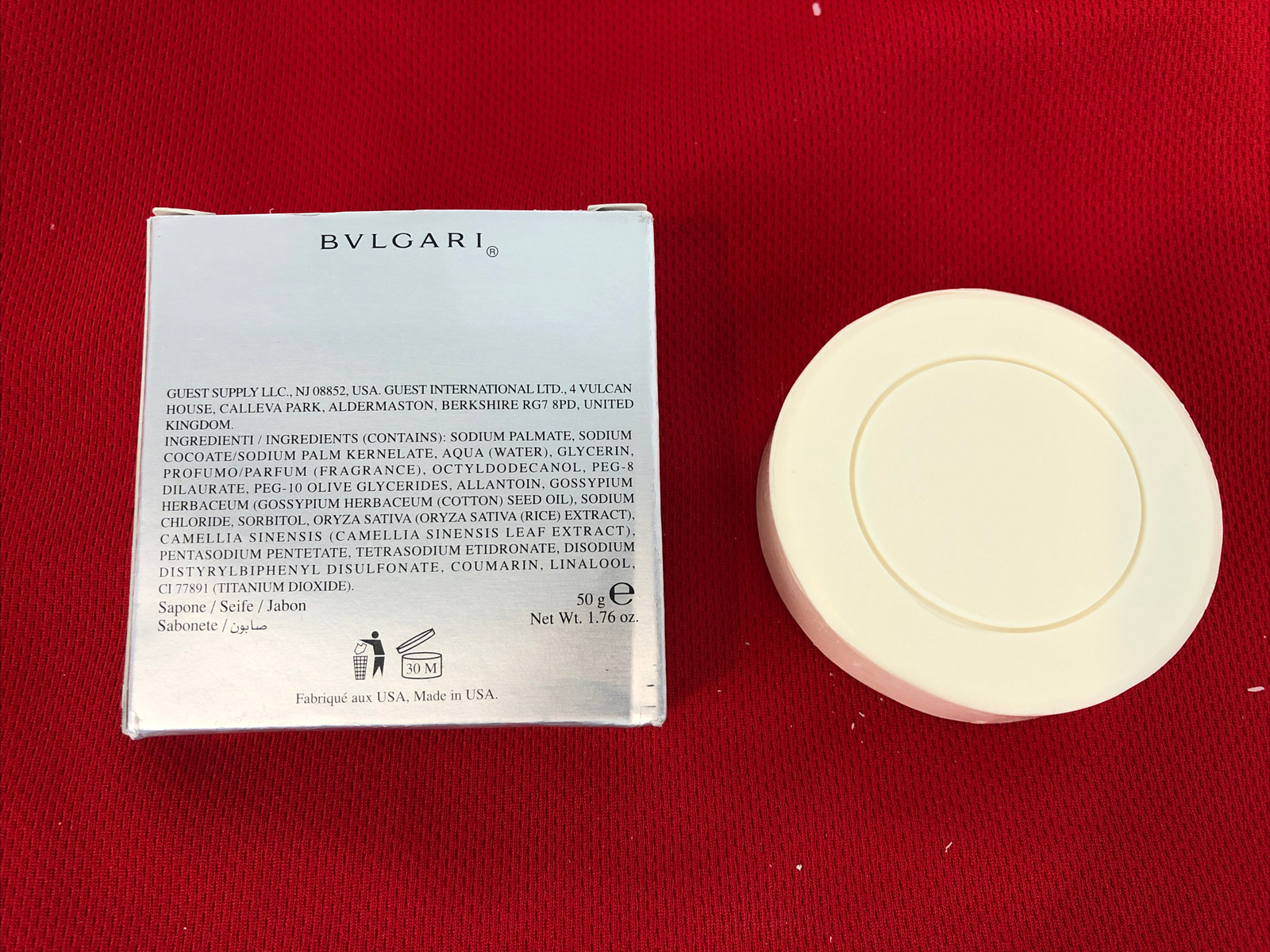 Bvlgari Eau Parfumee au the Vert Blanc Soap Savon 1.76 oz