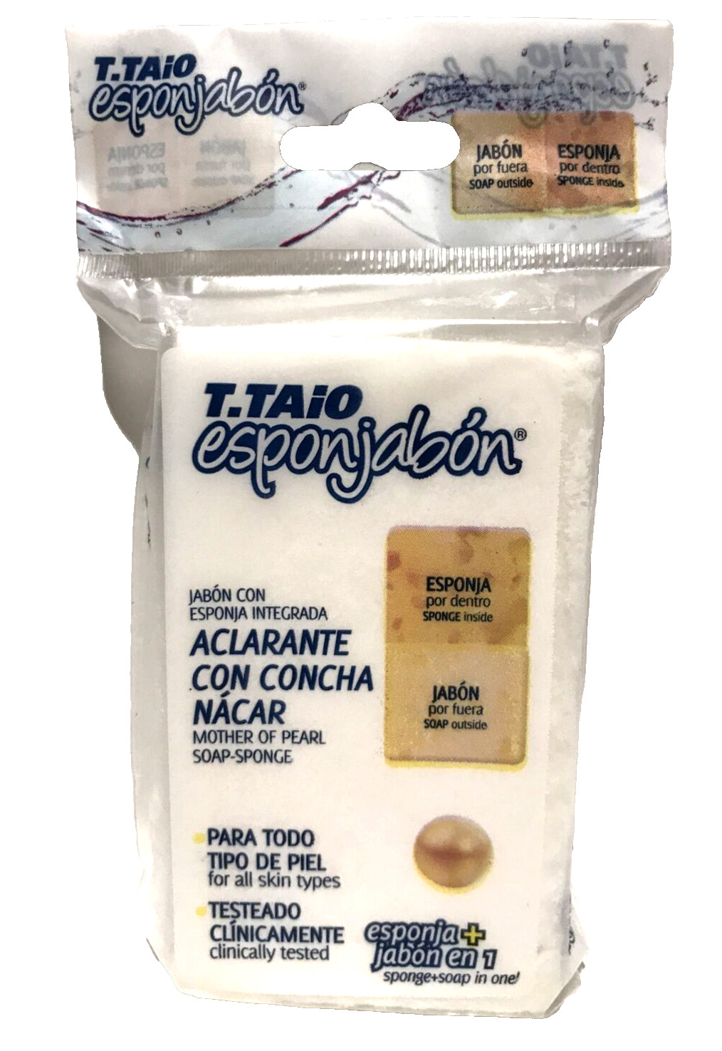 2-Pk T.TAiO Esponjabon Aclarante Concha Nácar 🇲🇽Mother-of-Pearl Soap Sponge