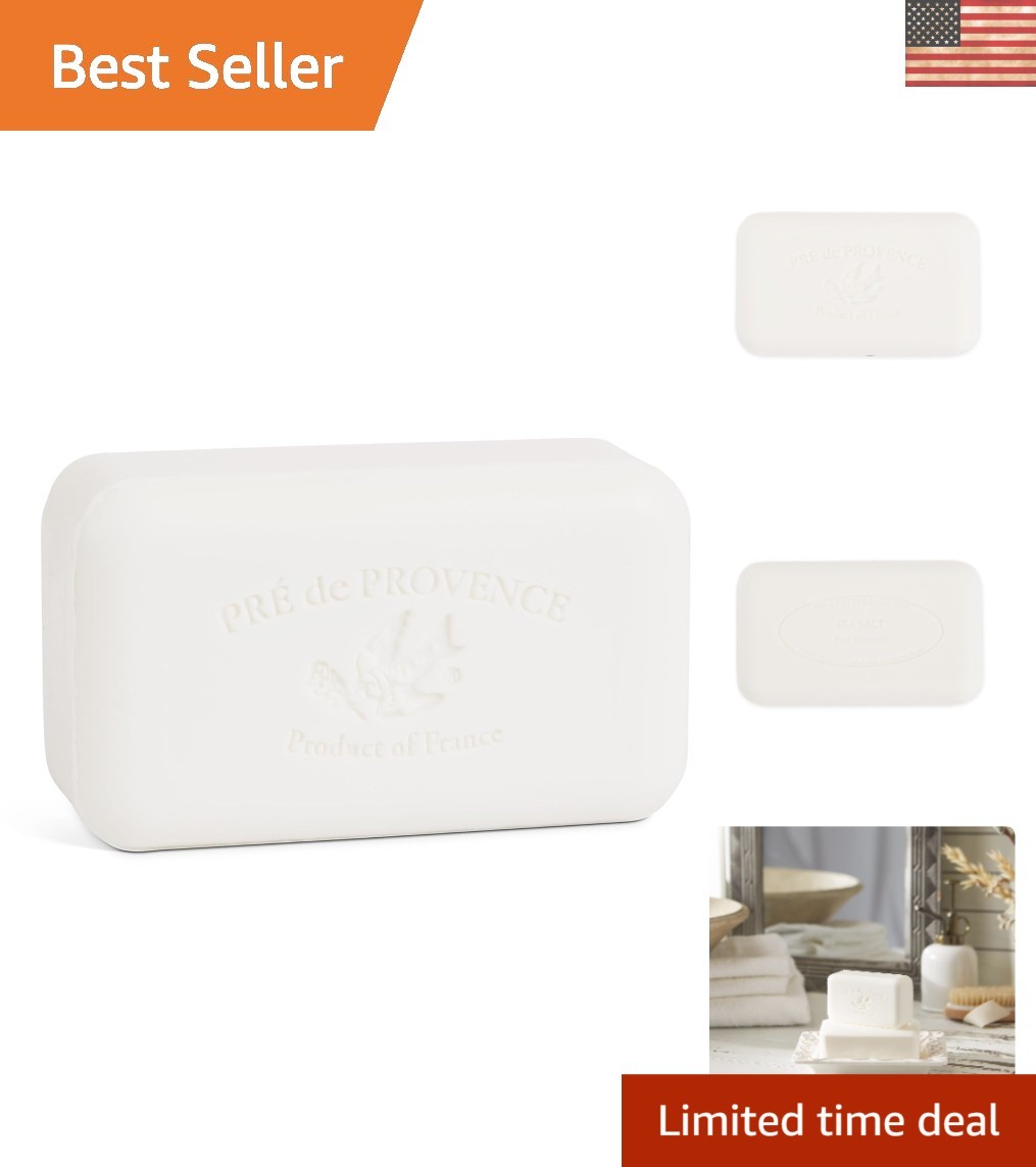 Luxurious Artisanal Soap Bar with Organic Shea Butter – Sea Salt Scent, 5.3 oz