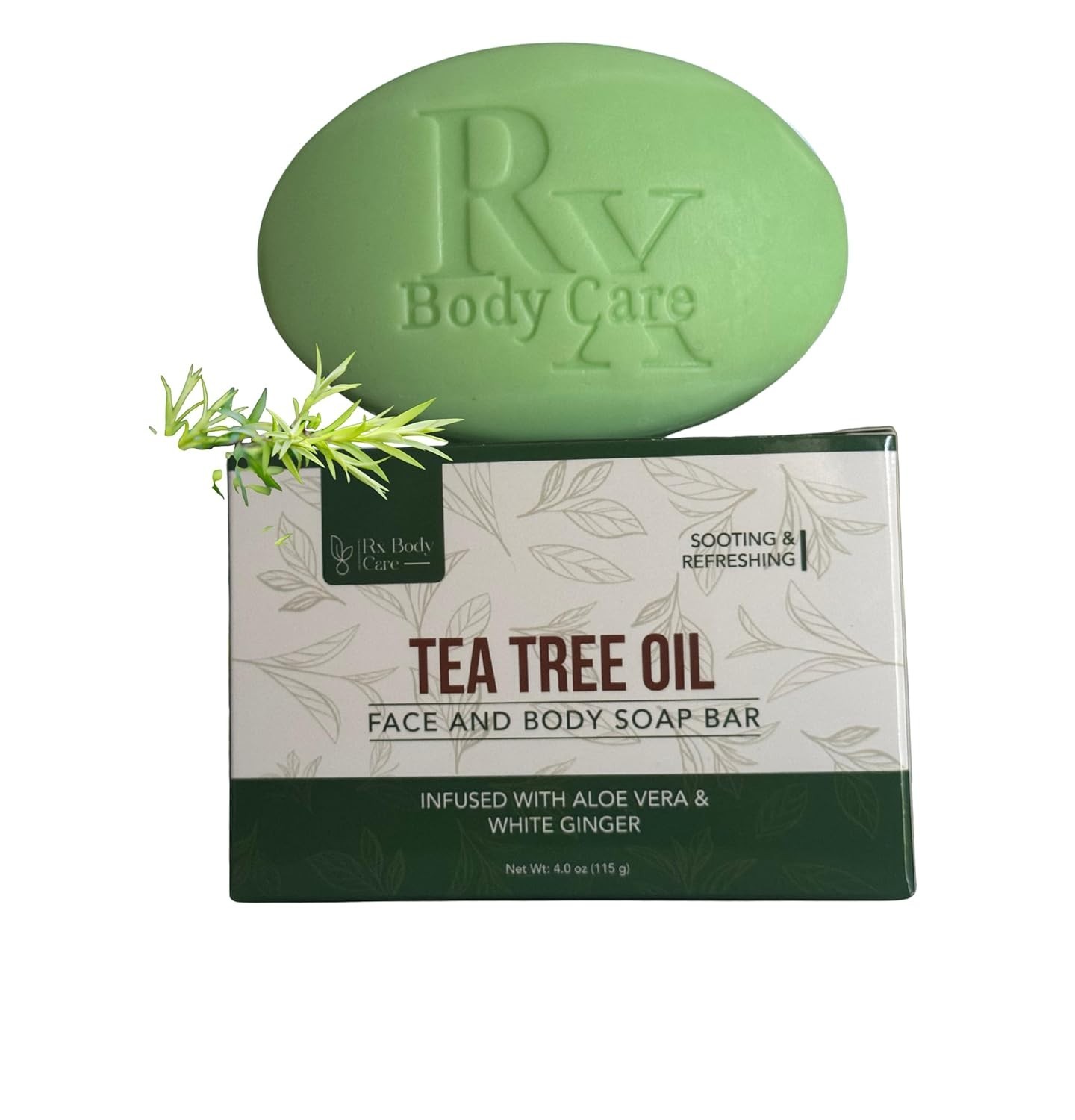 Tea Tree Oil Soap Bar For Face & Body 4.0 oz – Antifungal Antiseptic Cleanser Ag