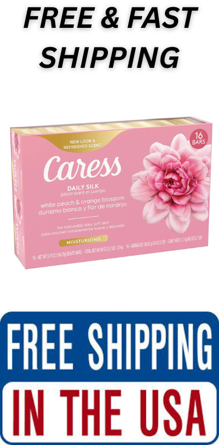 Caress Silkening Daily Beauty Bar, White Peach & Orange Blossom, 3.75 oz., 16ct