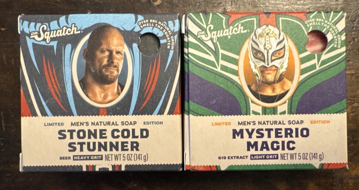 Dr. Squatch Bar Natural Soap WWE Stone Cold Stunner & Mysterio Magic