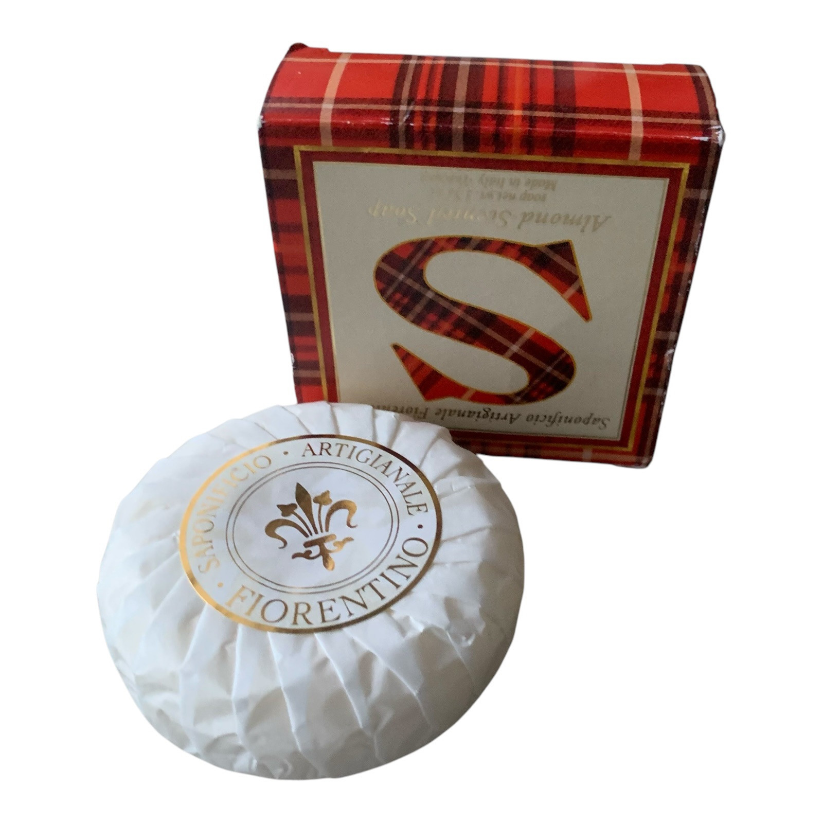 Almond Scented Soap Made in Italy Saponificio Artigianale Fiorentino 3.52 Oz “S”