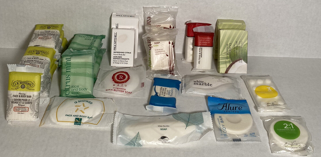 Travel Size Bar Soap Lot Of 30 Mixed Miscellaneous Brands Face Body Hotel Soaps