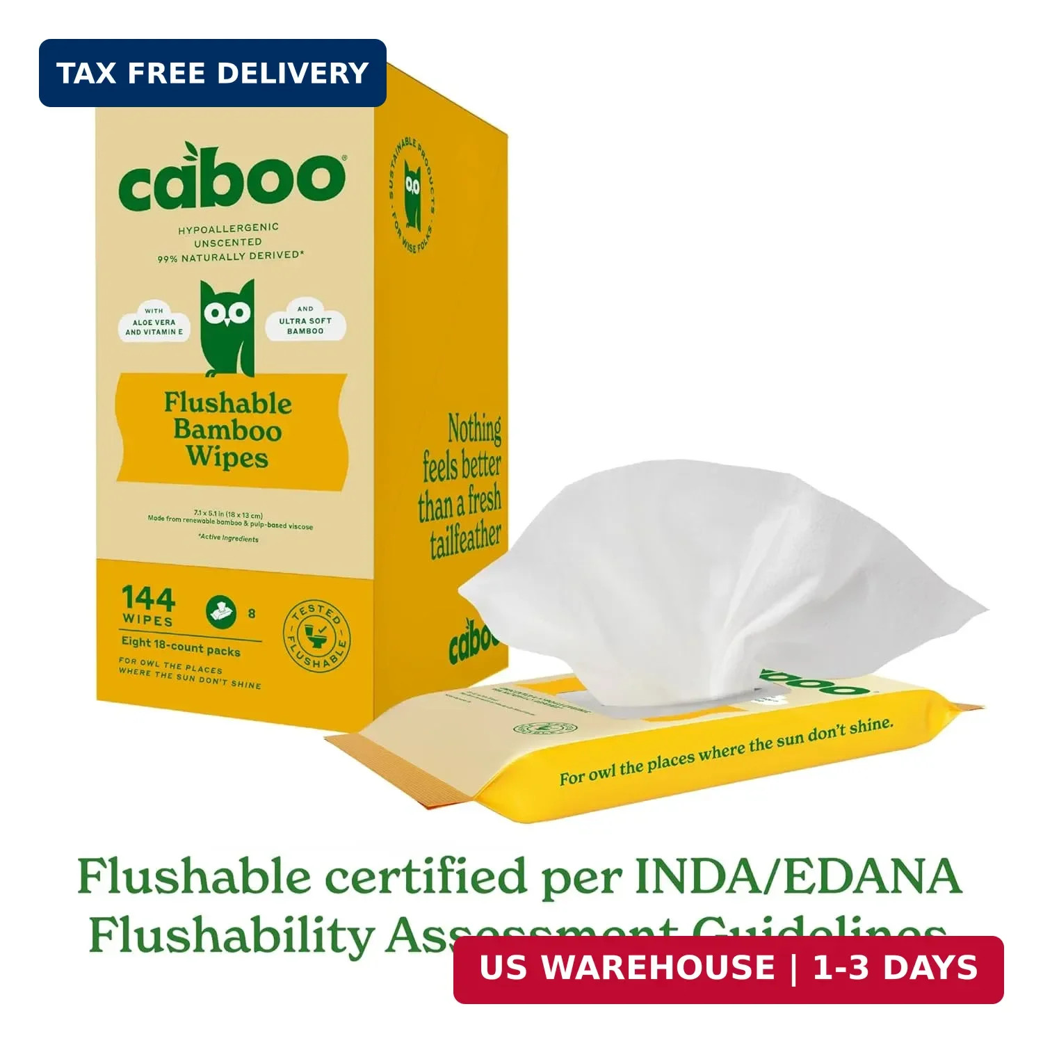 Caboo Tree Free Flushable Wipes, Travel Wipe, Certified Flushable, Septic Safe,