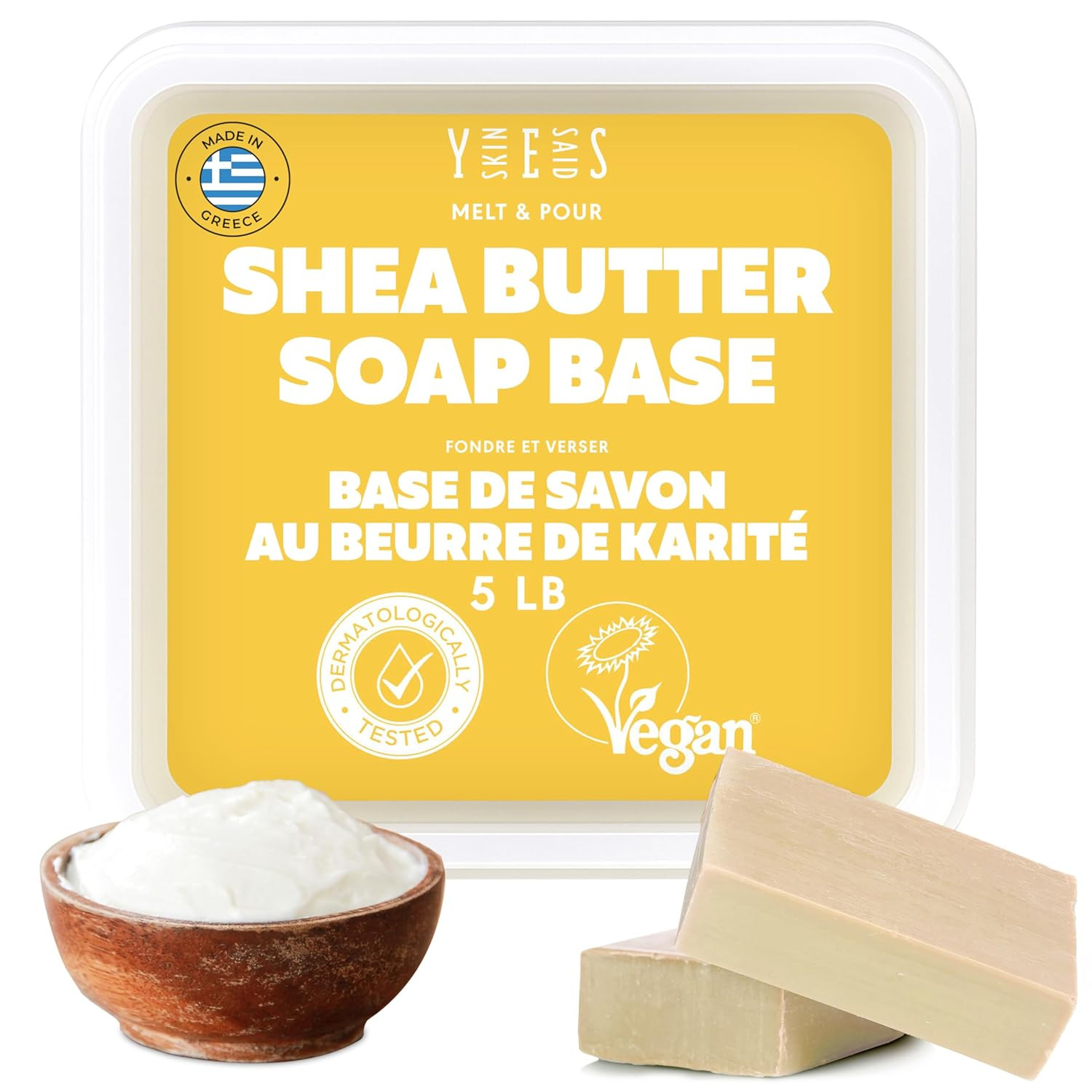 Shea Butter Soap Base – 5Lb Melt and Pour Soap Making Supplies with Organic Shea