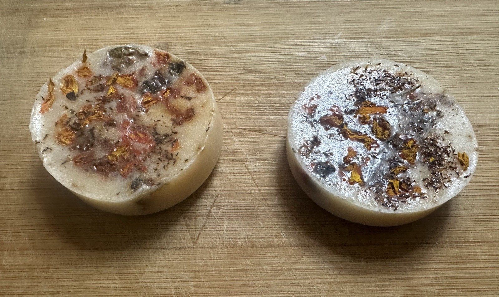 Handmade All Natural Body Bar Soap with Dried Flowers oatmeal honey vitamin E