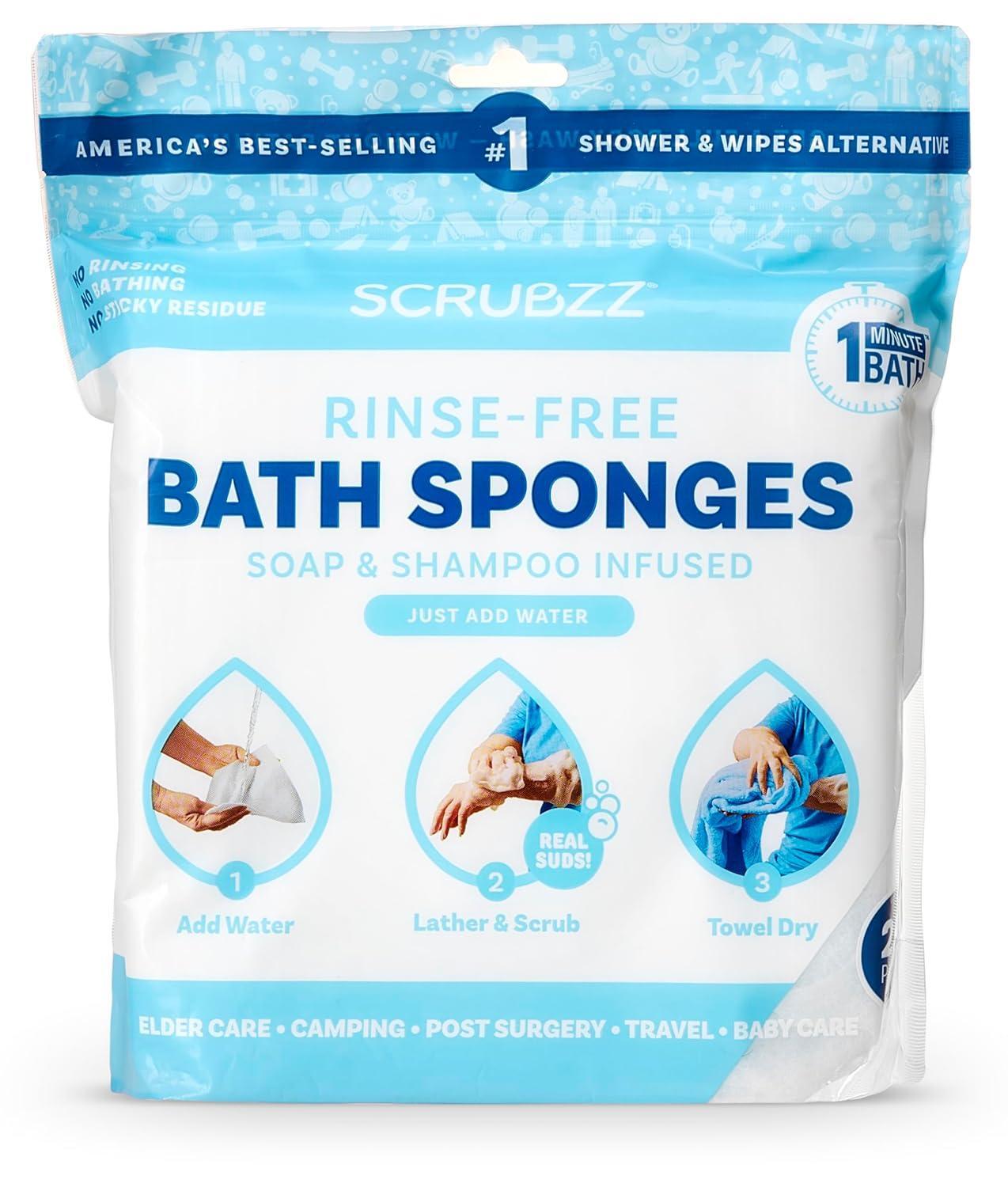 25 Pack Rinse-Free Bathing Wipes – No Rinse Shower Wipes For Travel & Elderly…