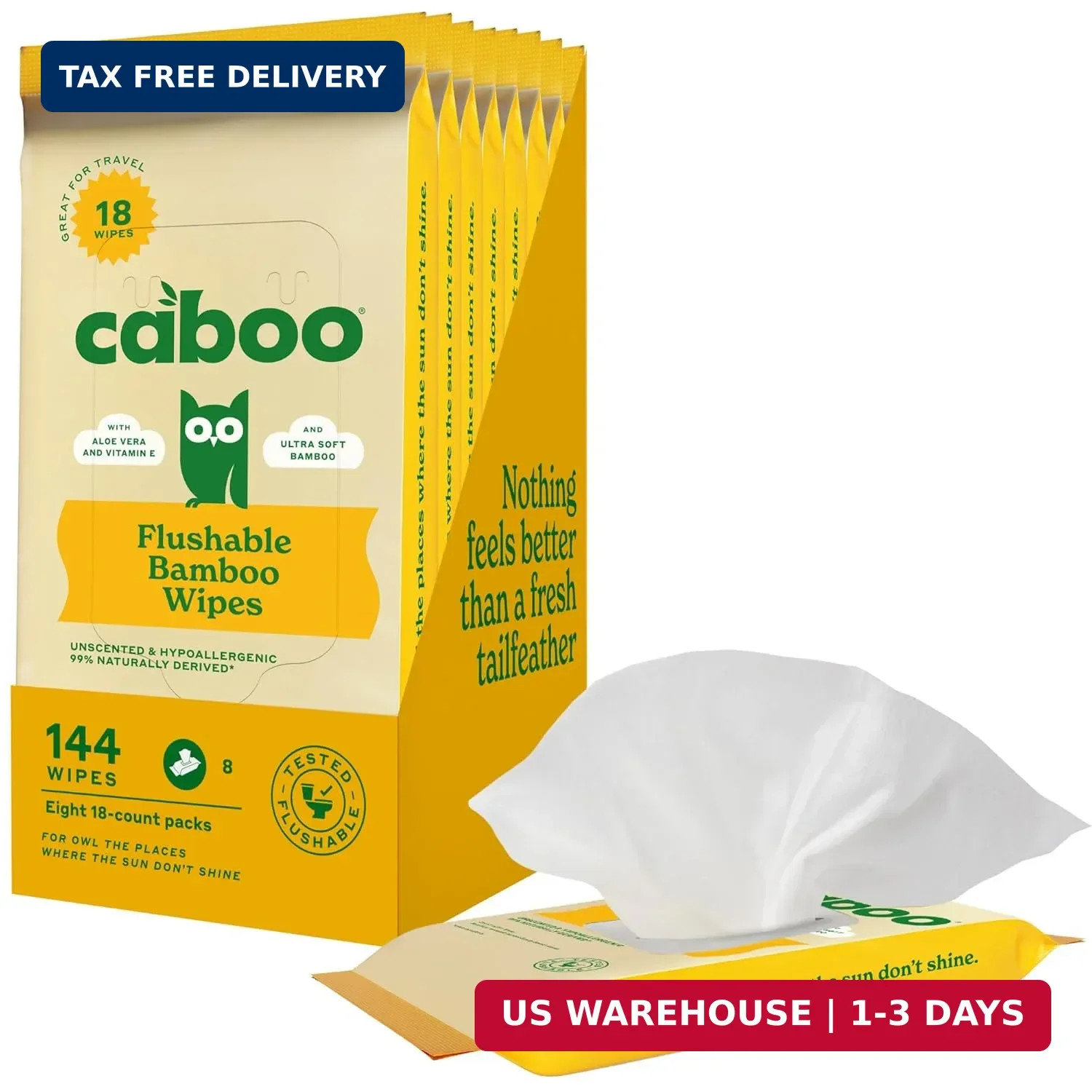 Caboo Tree Free Flushable Wipes, Travel Wipe, Certified Flushable, Septic Safe,