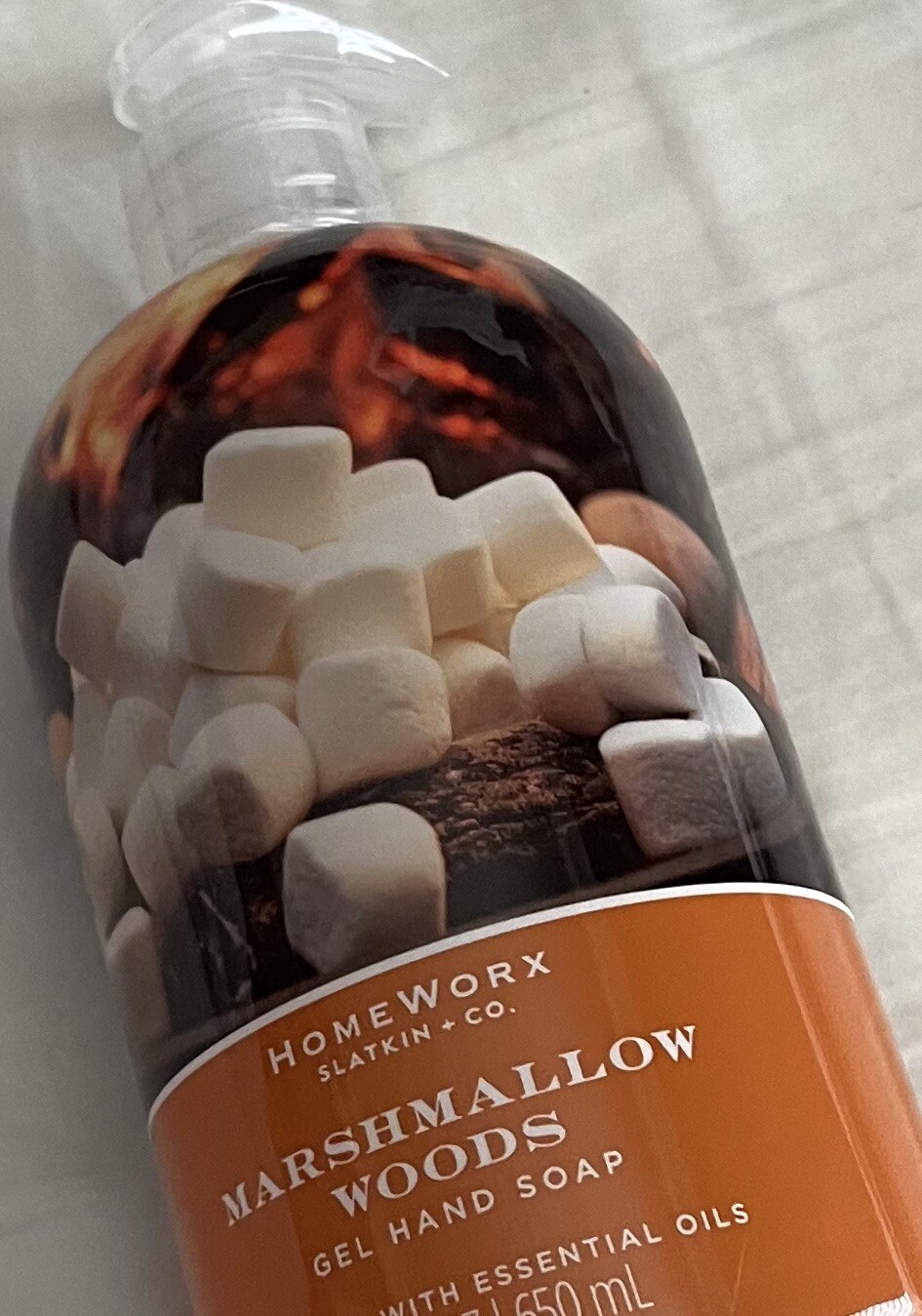 NEW HOMEWORX BY SLATKIN & CO MARSHMALLOW WOODS GEL HAND SOAP-22 FL OZ-
