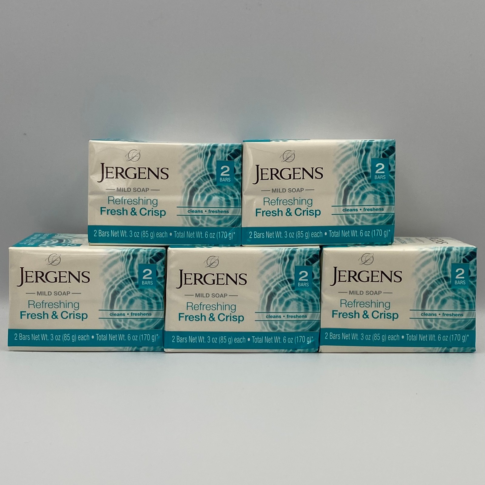 Jergens Mild Soap Refreshing Fresh & Crisp – 3 oz each – Jumbo 5 Pack (10 Bars)
