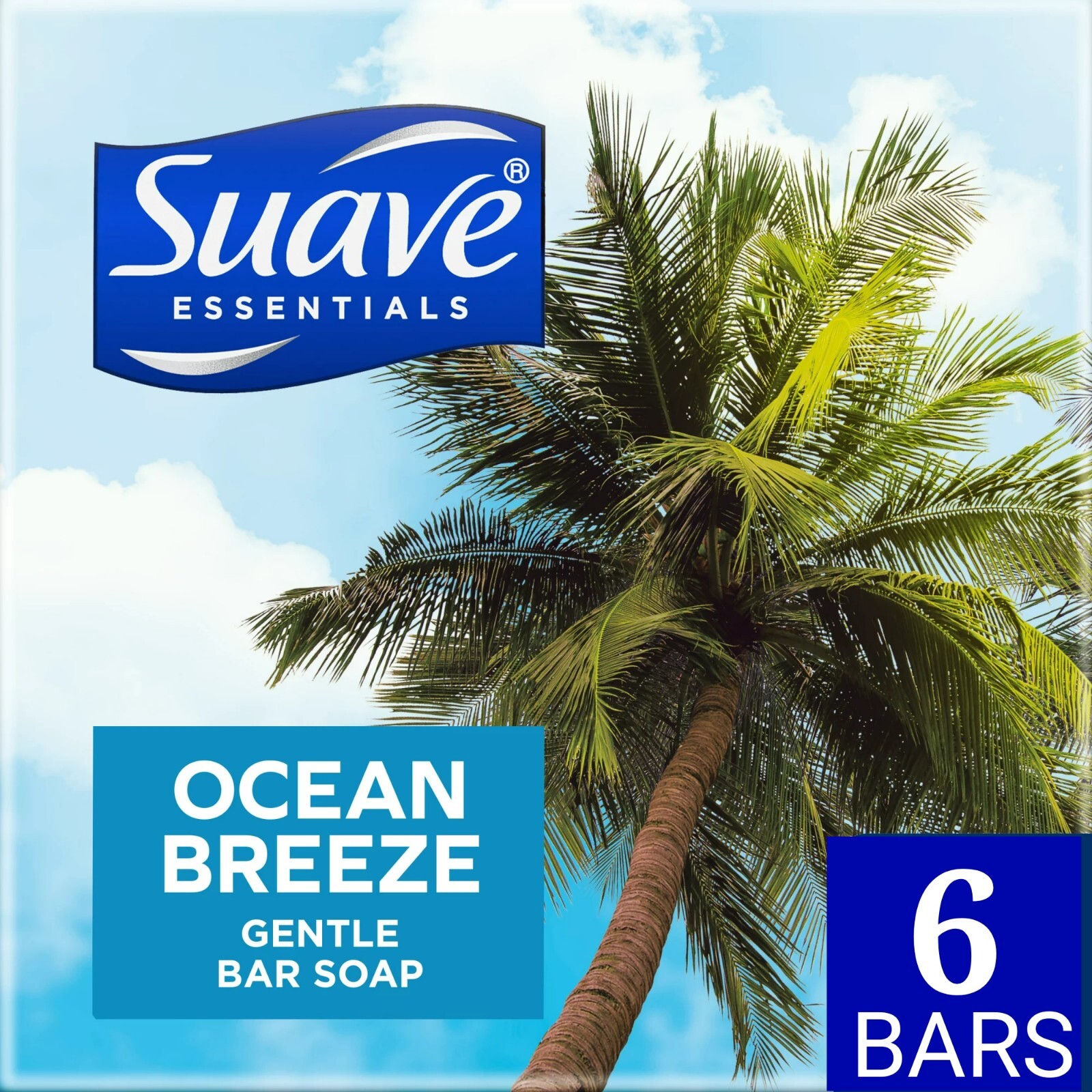 NEW! SUAVE ESSENTIALS (6-BARS) 3.35 Oz. Bars ●OCEAN BREEZE● GENTLE Bar Soap🫧.