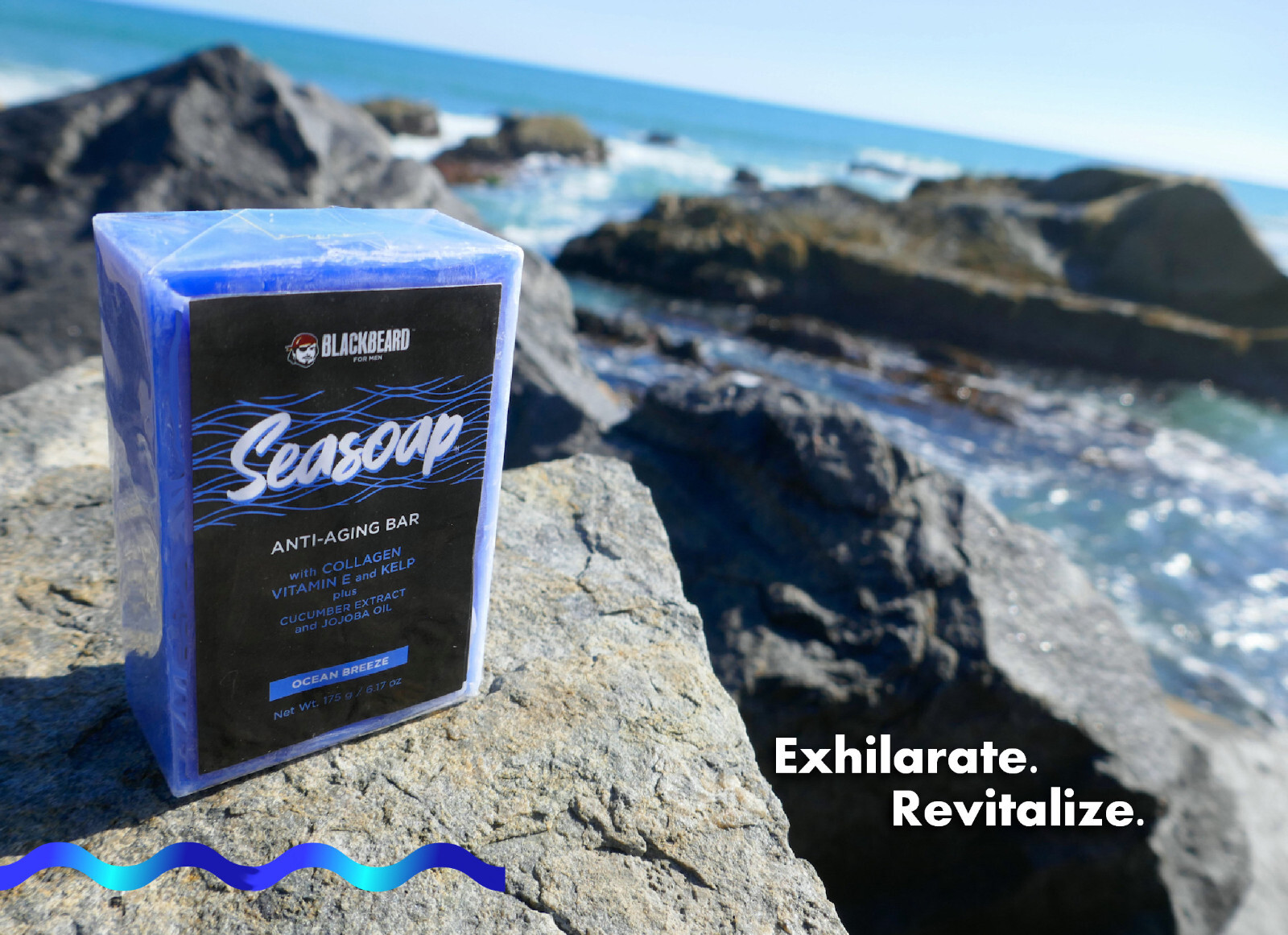 Blackbeard for Men Seasoap Anti-Aging Bar Soap w/Collagen, Vitamin E and Kelp