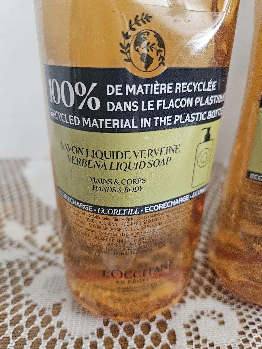 L’OCCITANE Shea VERBANA LIquid Soap REFILL Hand & Body 16.9 fl oz Ea. X 2 France