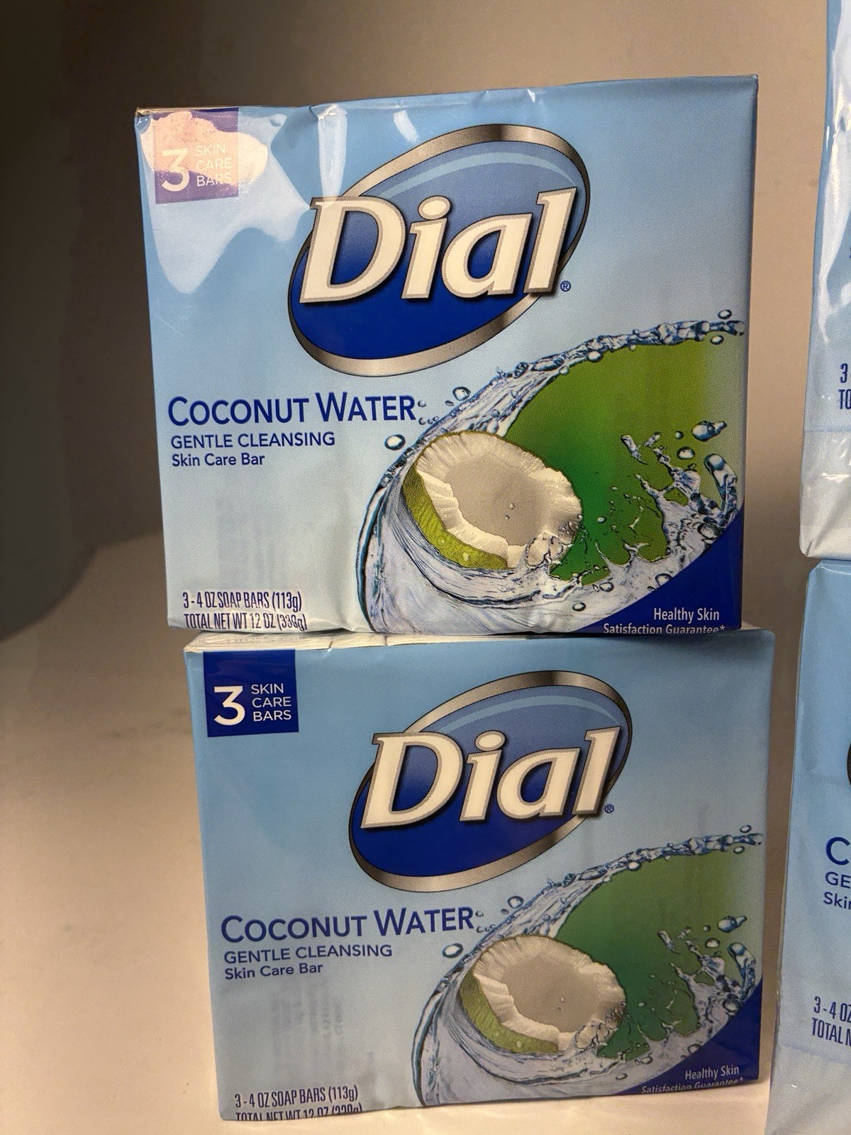 12 Dial Coconut Water Gentle Cleansing Skin Care Bar Soap 4 Oz. ea 4 packs of 3