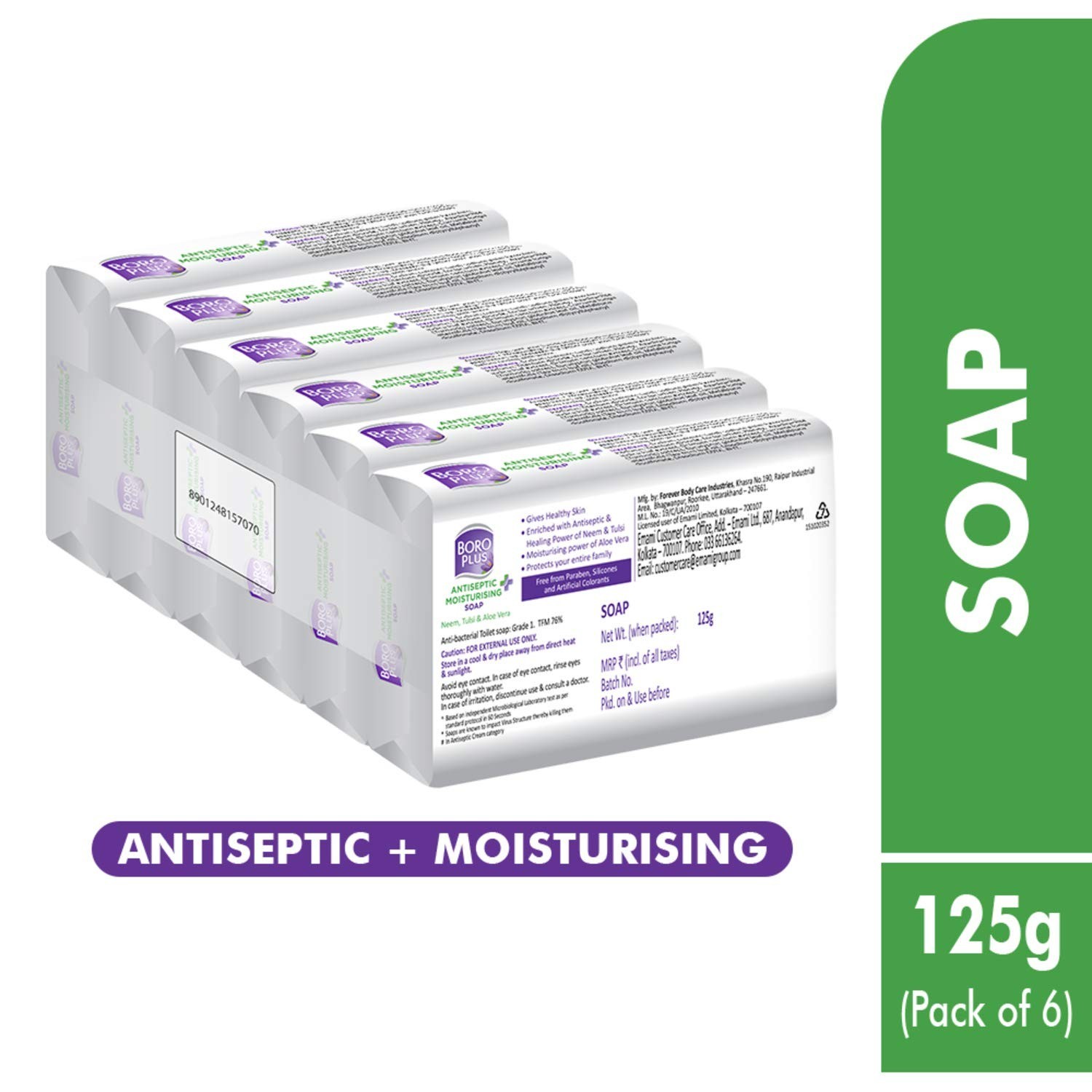 Antiseptic & Moisturising Bathing Soap 99% Germ And Virus Protection (Pack of 6)