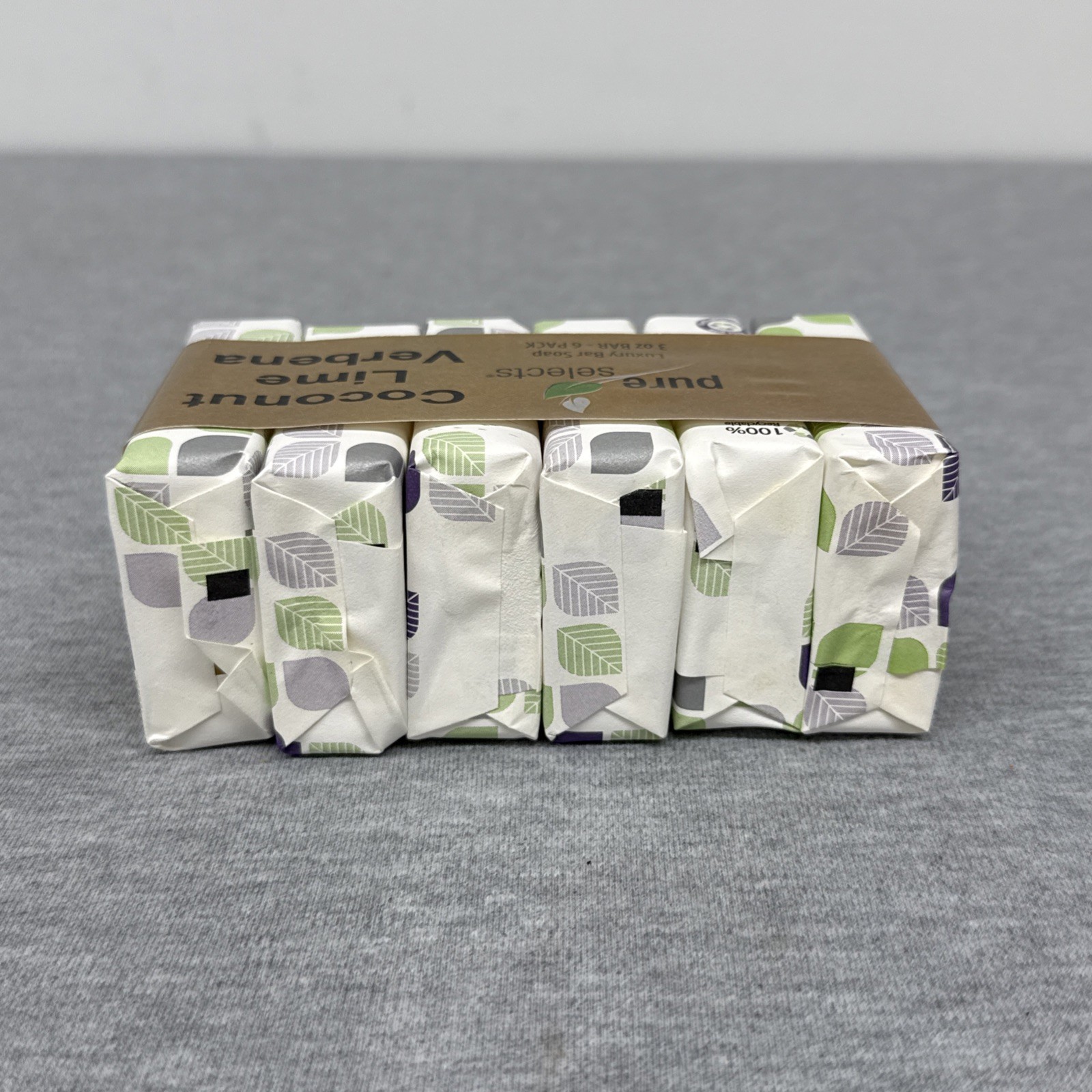 Pure Selects Coconut Lime Verbena Luxury Bar Soap 3oz Bars (6 Pack)