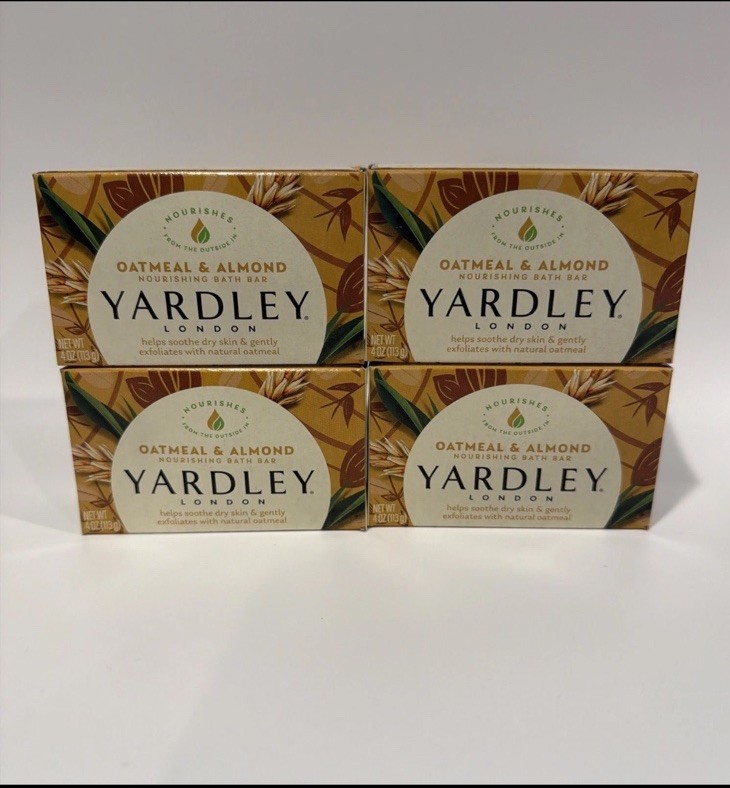 Yardley London Soap Bath Bar Oatmeal & Almond 4 Oz 113g Pack of 4