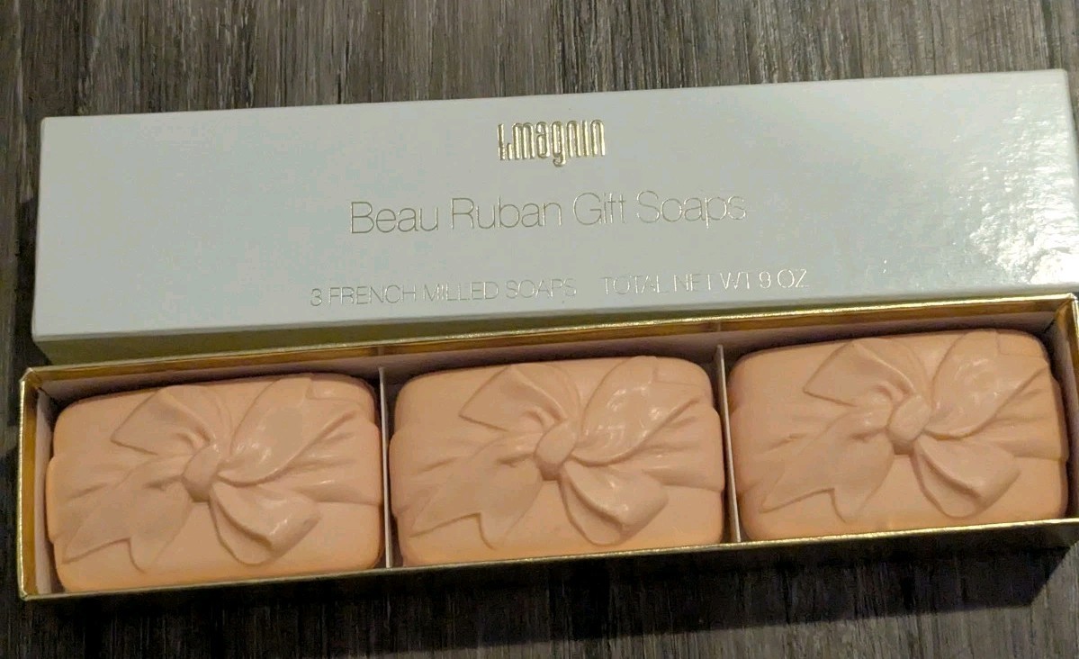 VTG French Milled Ribbon Soaps I.magnin Beau Ruban Gift Soaps 9oz Box New