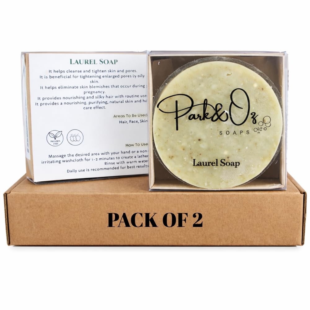 Natural Laurel Soap – Antioxidant Skin Cleanser & Pore Tightening Bar – Leave…