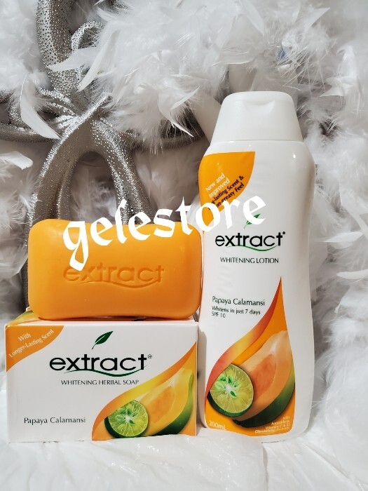 Extract lotion x 1 & soap with papaya x1 from Phillipines. For sensitive skin.