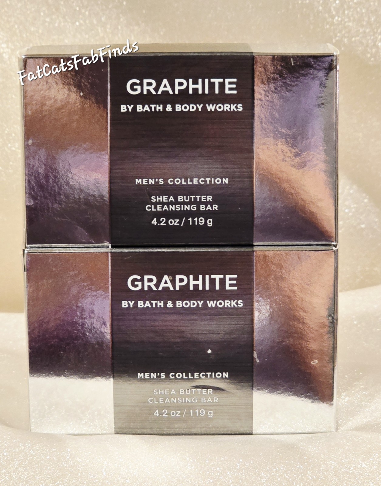 X2 New Men’s GRAPHITE Shea Cleansing Bar 4.2 oz Bath & Body Works Discontinued
