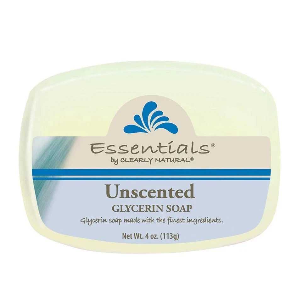 Clearly Natural Essentials Glycerin Bar Soap, Unscented, 4 Ounce, Pack of 12 (Pa