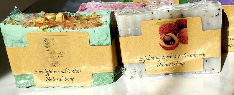 Handmade Cold Process Soap | Natural Bar Soaps -Goat Milk, Lavender, Aloe, Rose