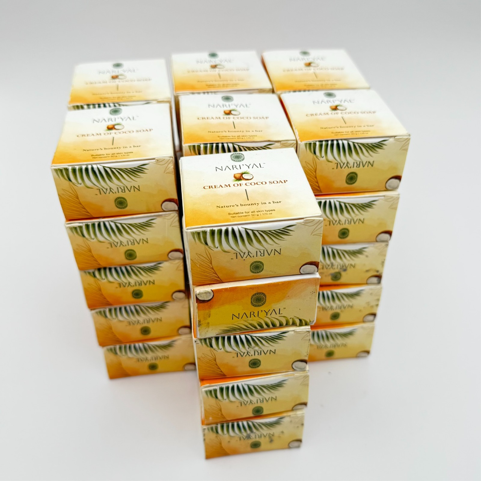 35x NARI’YAL Cream Of Coco Soap Herbal Bathing Body Soap for Brightening 1.76 oz