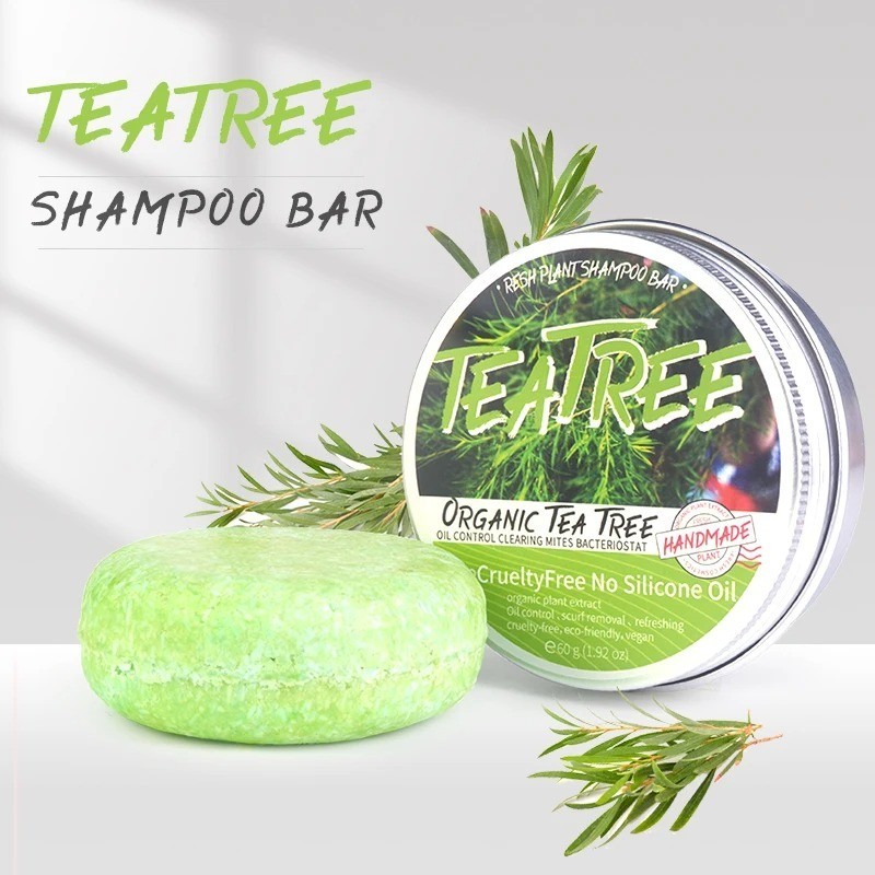 Tea Tree Essential Oil Shampoo Bar Oil Control Refreshing Handmade Hair Soap