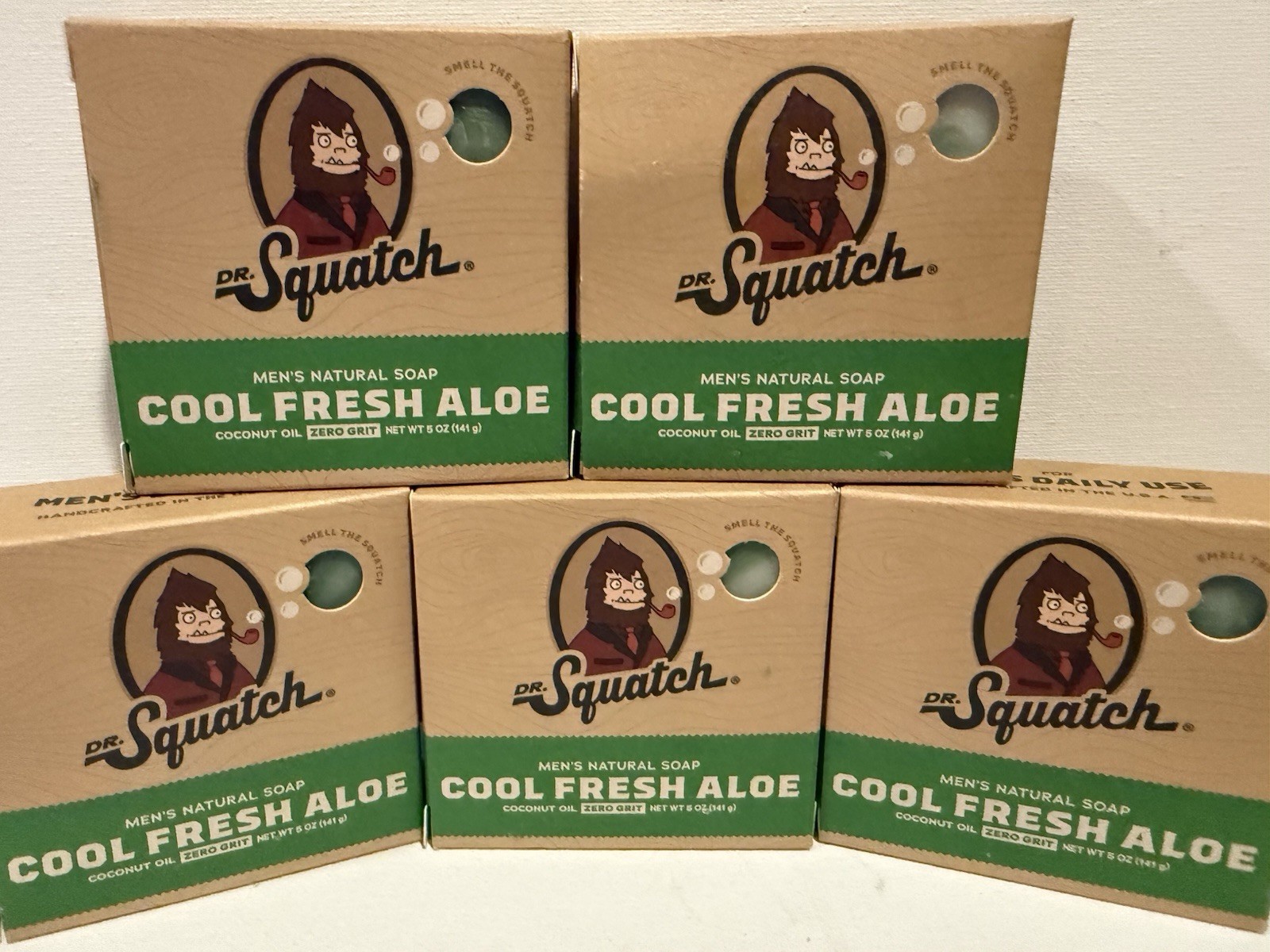 Dr. Squatch Cool Fresh Aloe Bar Soap for Men, Green, Men’s Natural Soap, 5oz