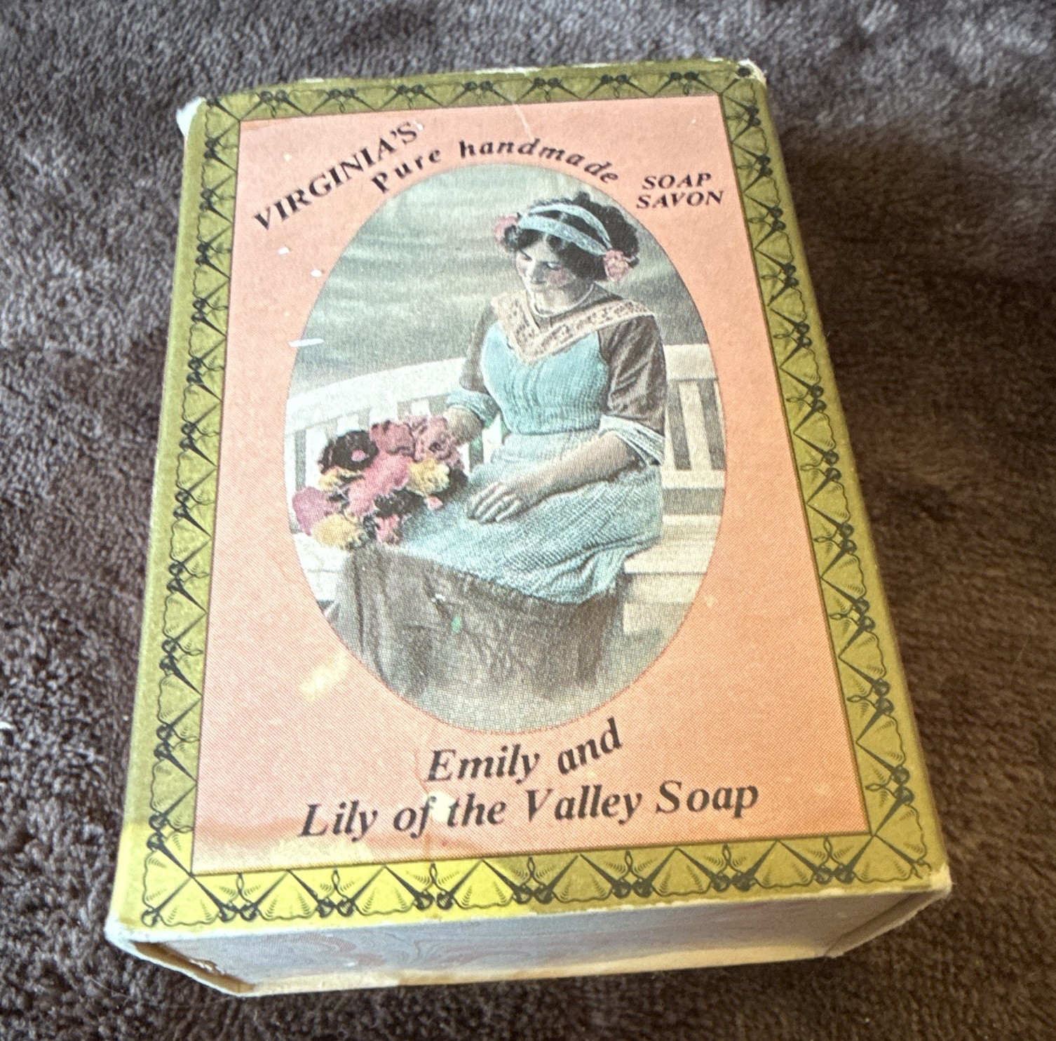 Virginia’s Pure Handmade Emily Lily-of-the-Valley Bar Soap 75 g Natural Vintage