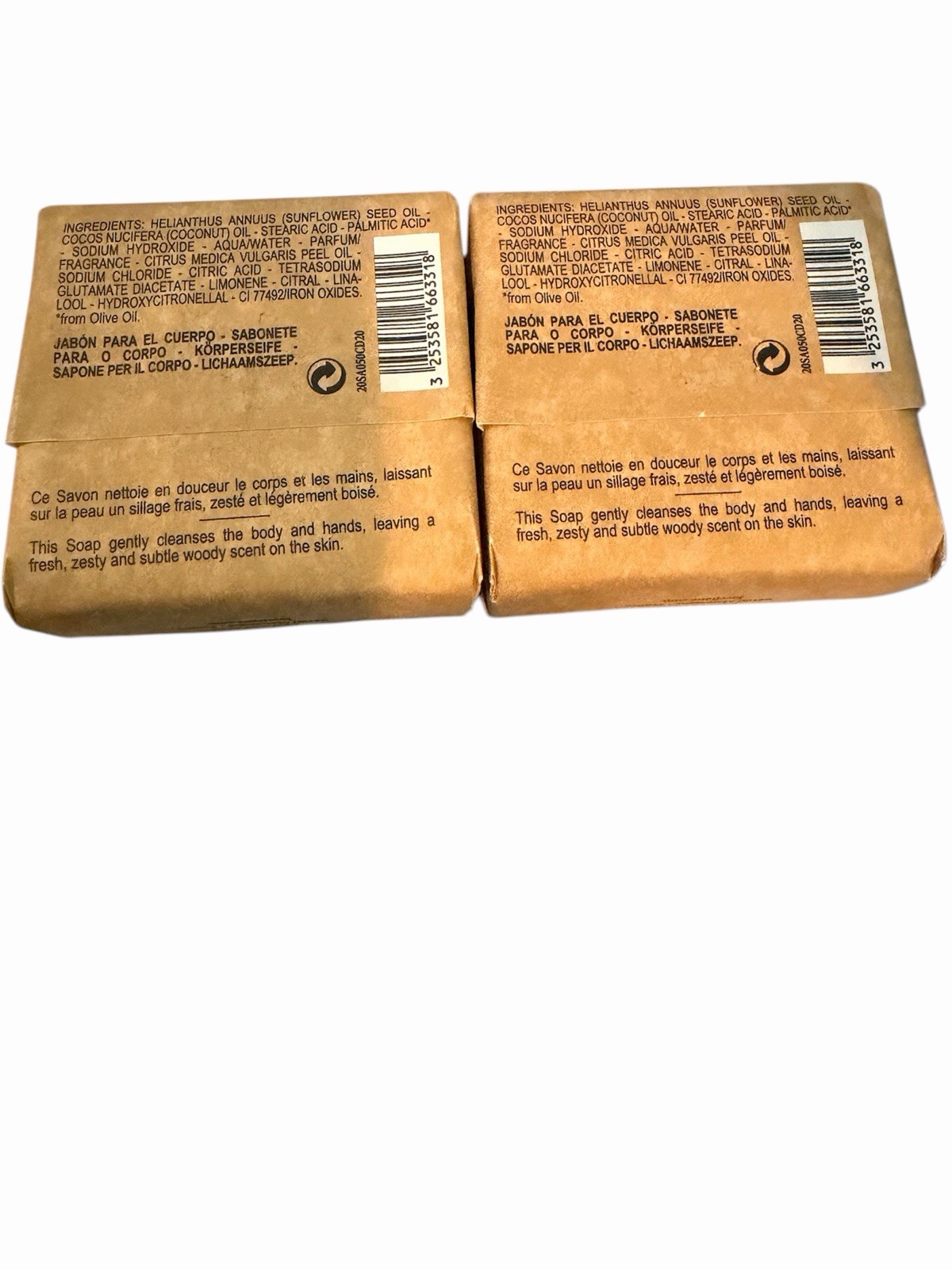 L’Occitane Eau de Cedrat Savon Bar Soap 1.7 oz Each – Lot of 2 – NEW