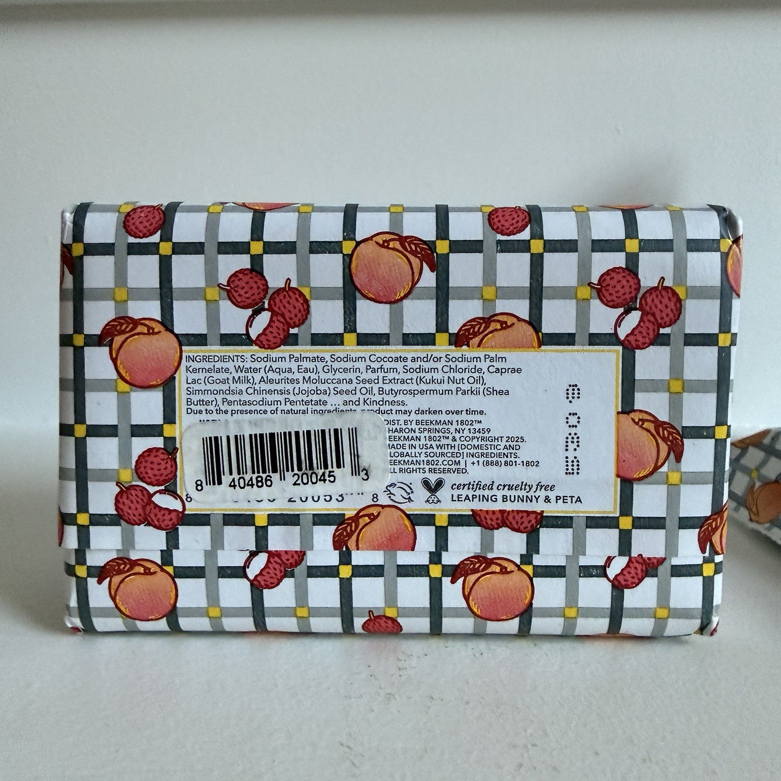 Beekman 1802 Juicy Peachy Lychee Goat Milk Soap Bar 9 oz Cruelty-Free