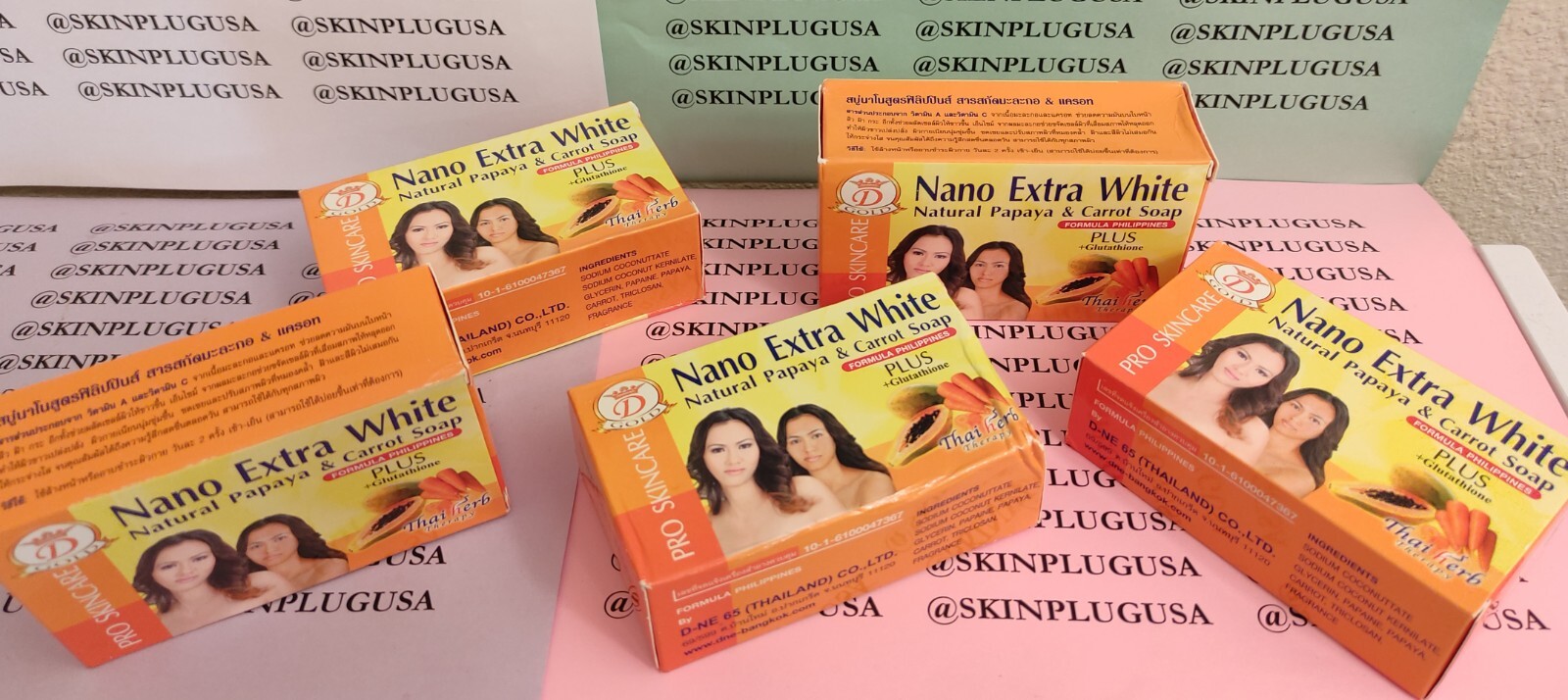 3 Bars Nano Extra White Natural Papaya & Carrot Soap