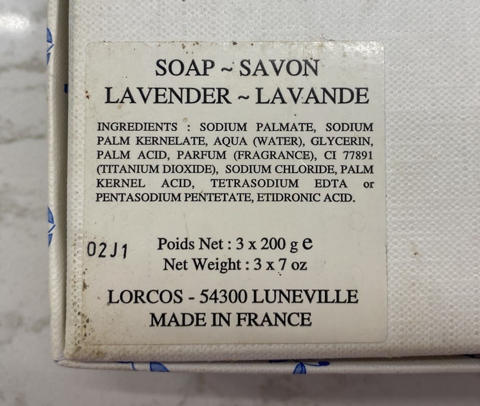 VINTAGE LARCOS SAVON Triple-Milled LAVENDER 3-SOAP Set 7 OZ EACH MADE IN FRANCE