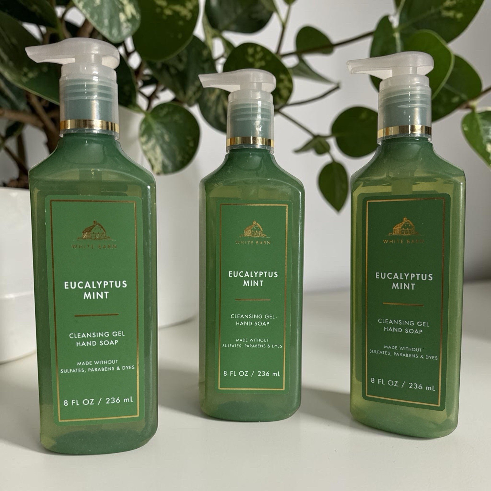 3 New EUCALYPTUS MINT BATH & BODY WORKS CLEANSING GEL HAND SOAP