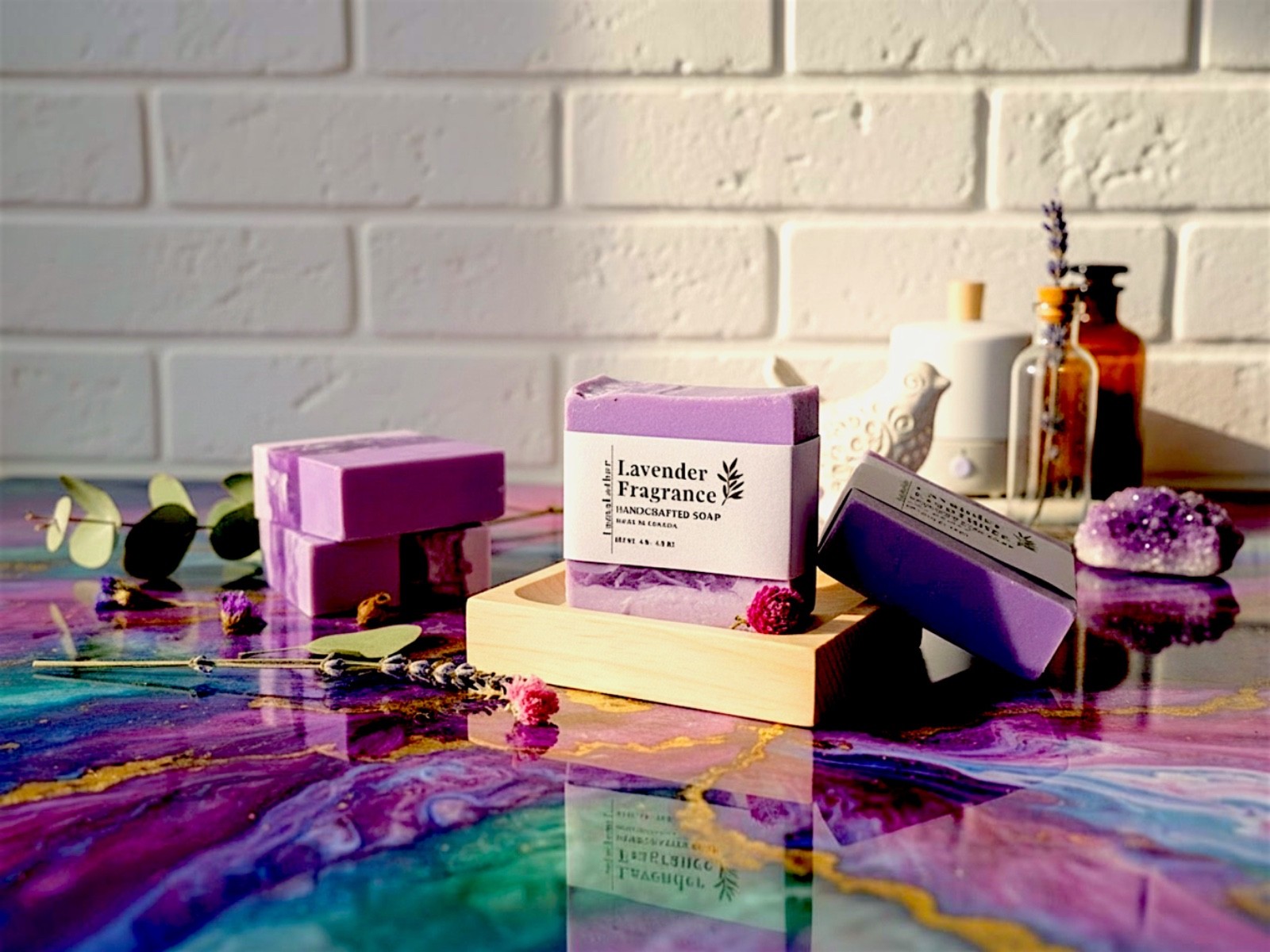 LumaLather Lavender Handmade Soap Bar – Relaxing Moisturizing Artisan Bath Soap