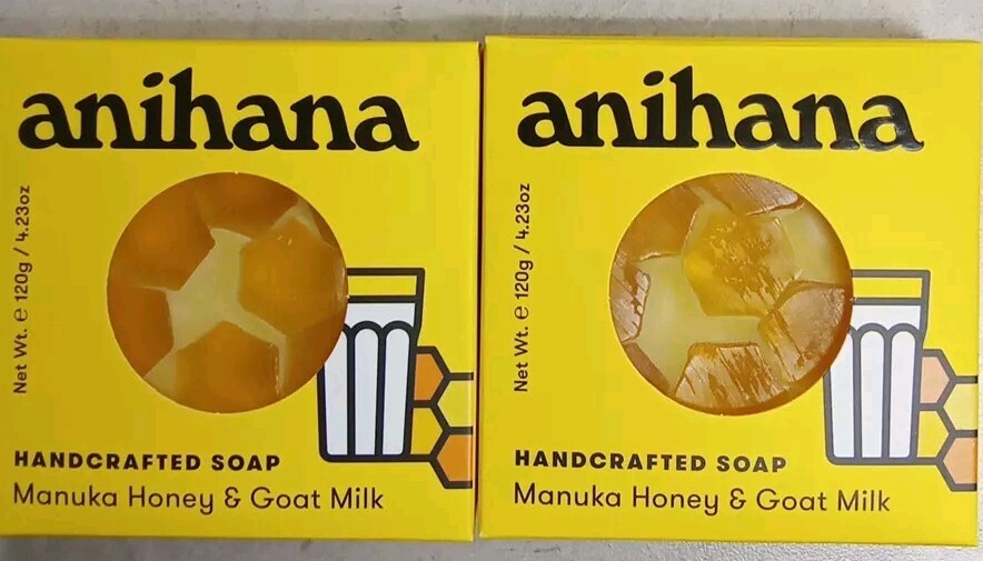 2 Anihana Body Wash Bars Manuka Honey & Goat Milk 4.23 Oz Each